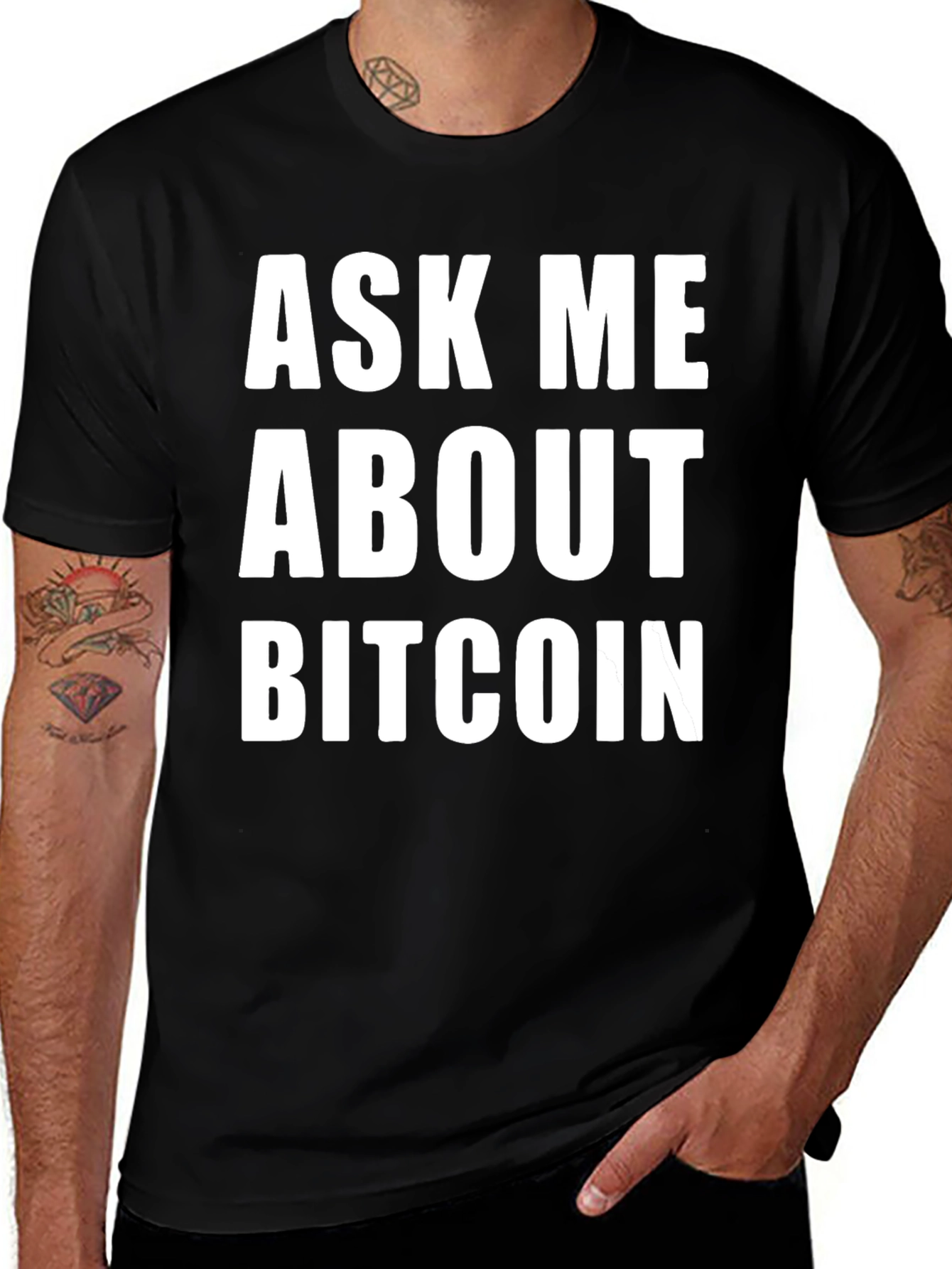 Variant 5 of Ask Me About Bitcoin T-Shirt - Crypto Enthusiast Tee
