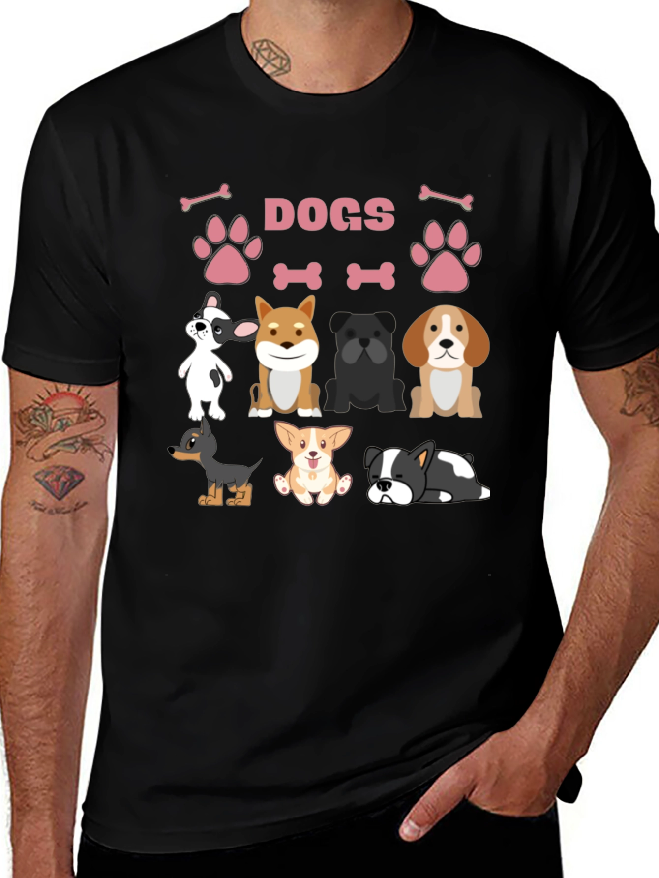 Variant 17 of Cute Dogs Graphic Print T-Shirt