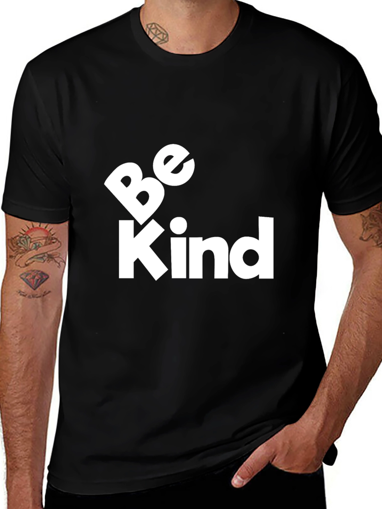 Be Kind Graphic Tee - Black Cotton Comfort