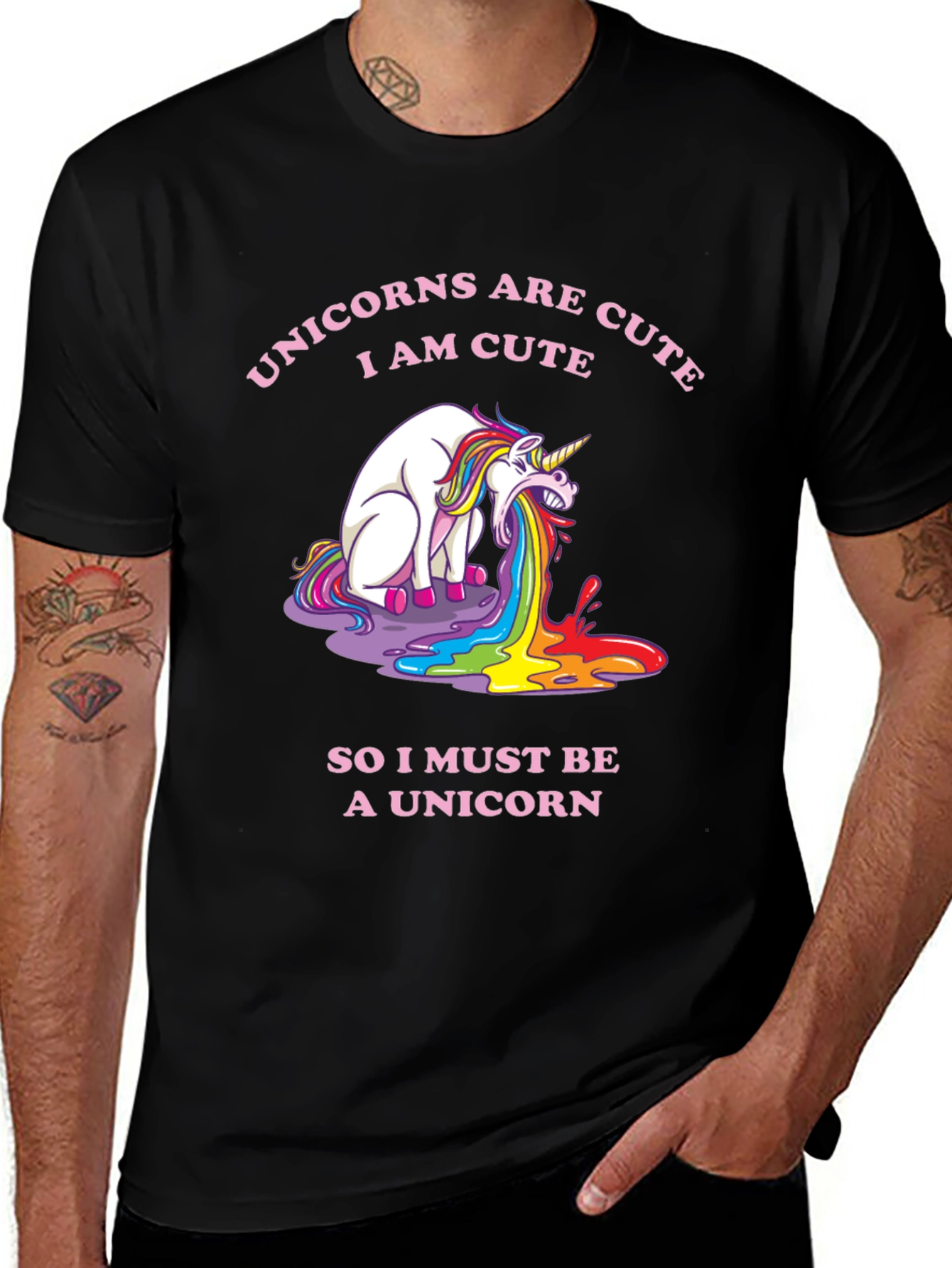 Variant 8 of Funny Unicorn Vomiting Rainbow Graphic T-Shirt