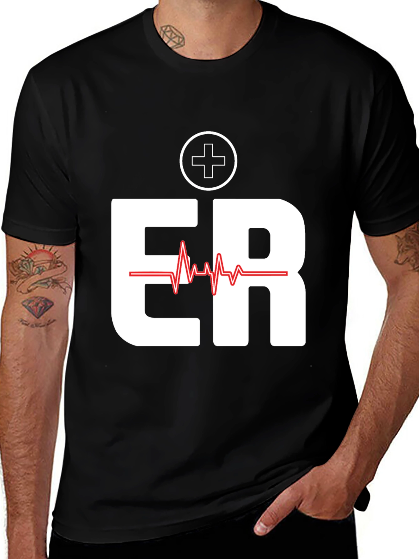 ER Emergency Room Heartbeat Graphic T-Shirt