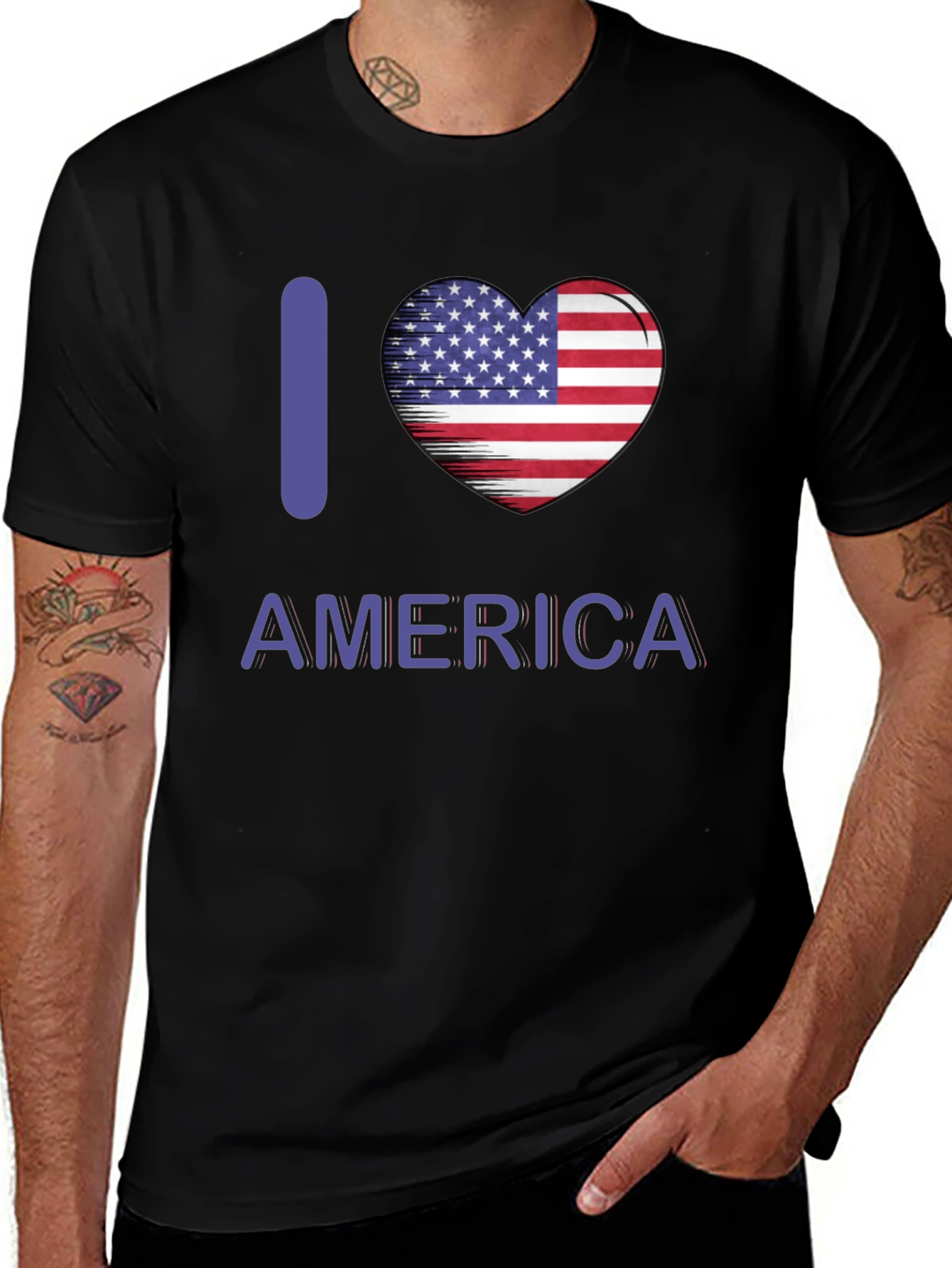 Variant 8 of I Love America T-Shirt Patriotic Pride USA Flag Heart