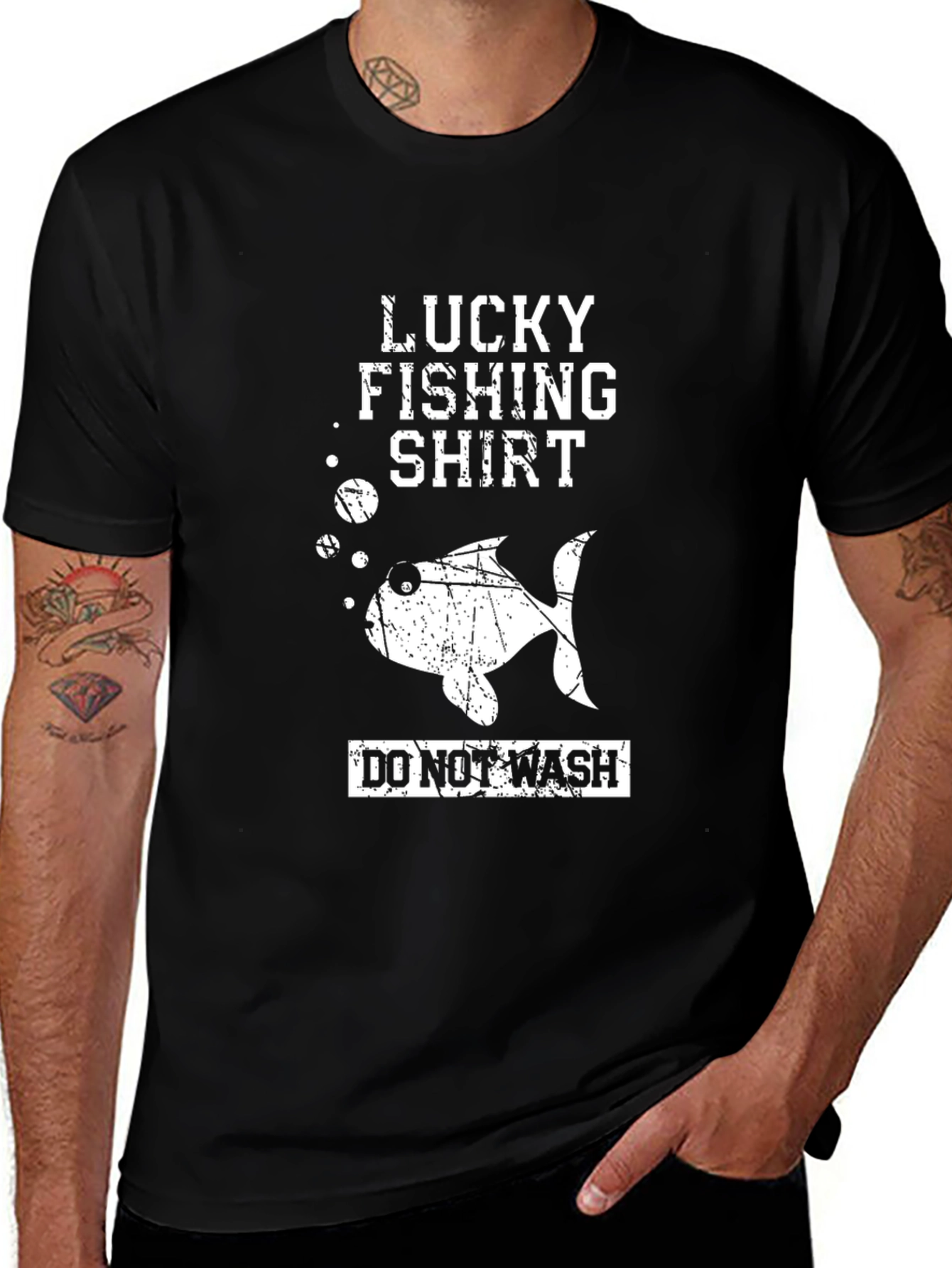 Variant 25 of Lucky Fishing Shirt - Novelty Graphic Tee