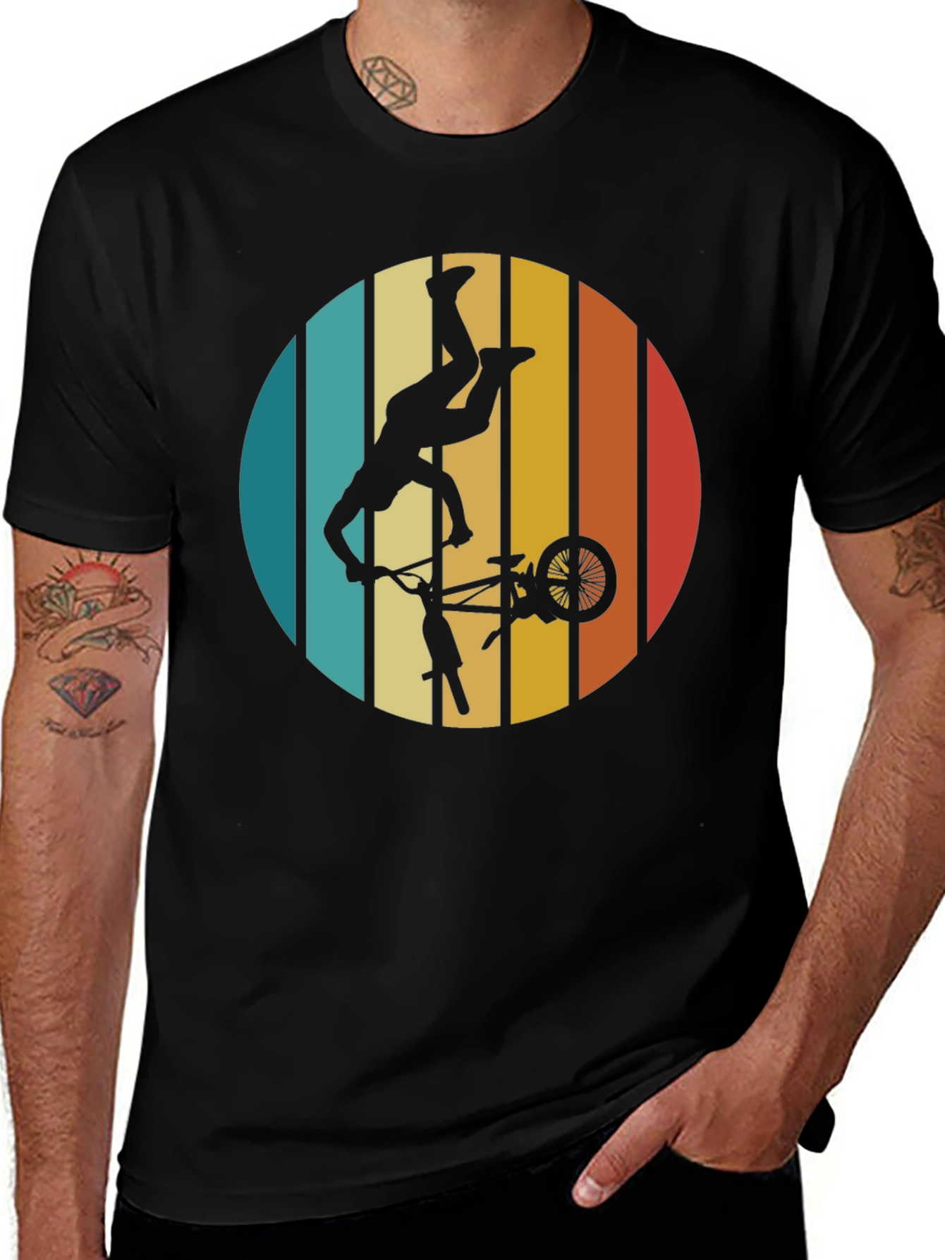 Vintage BMX Stunt T-Shirt - Retro Biker Design