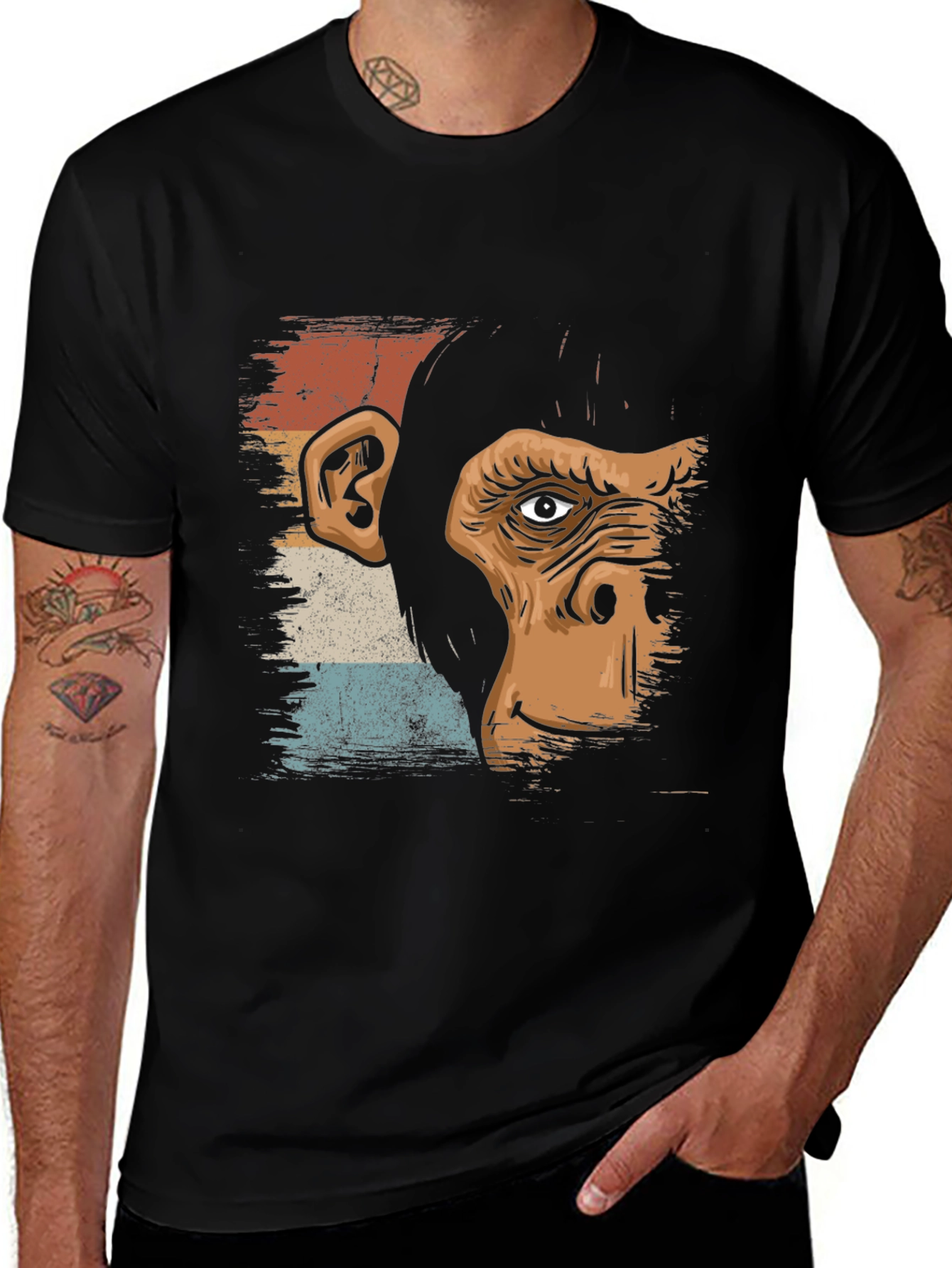Variant 14 of Retro Monkey Graphic T-Shirt - Unisex Cotton Tee
