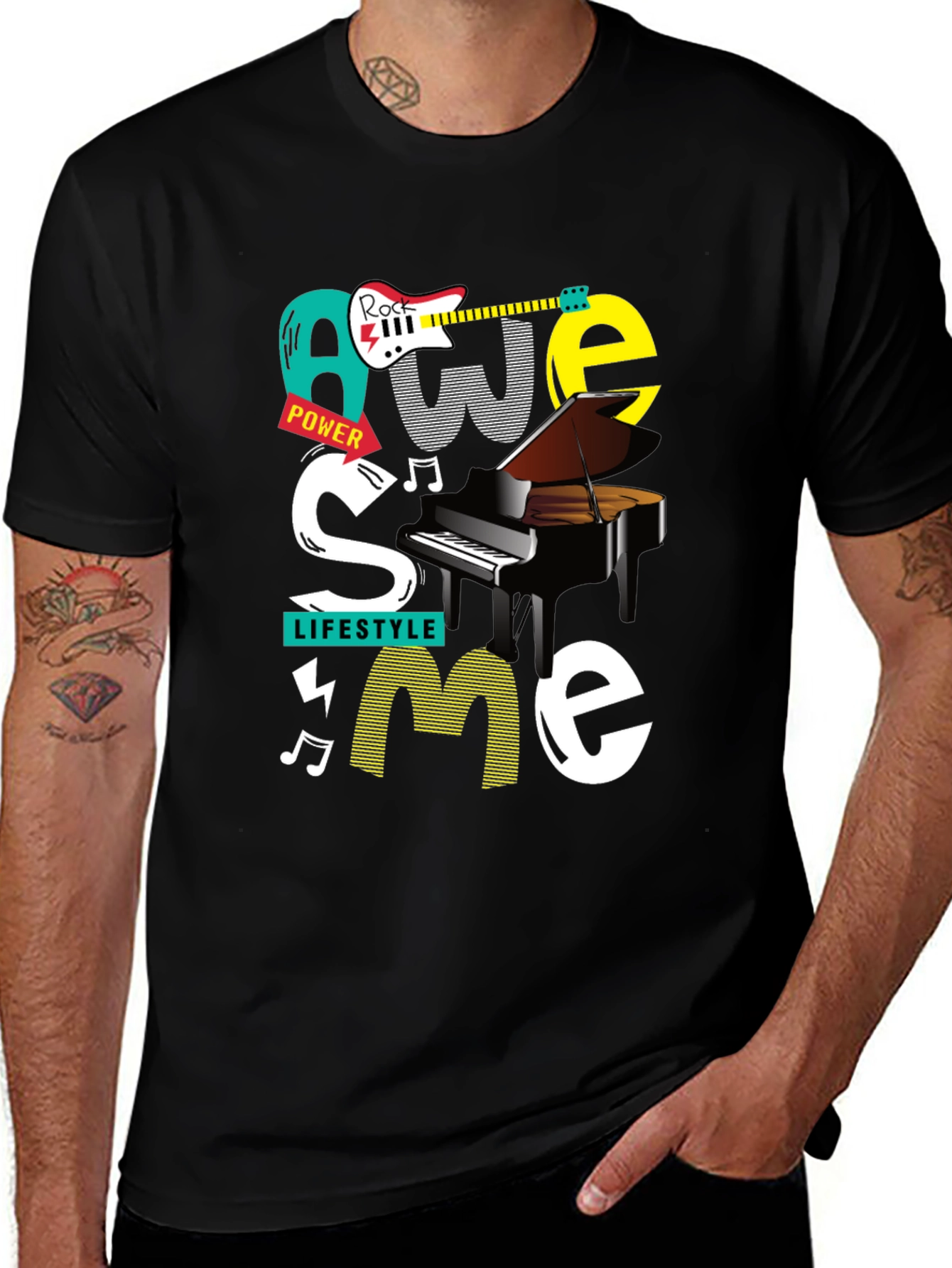 Variant 7 of Awesome Music Lover Graphic Tee - Cool Design
