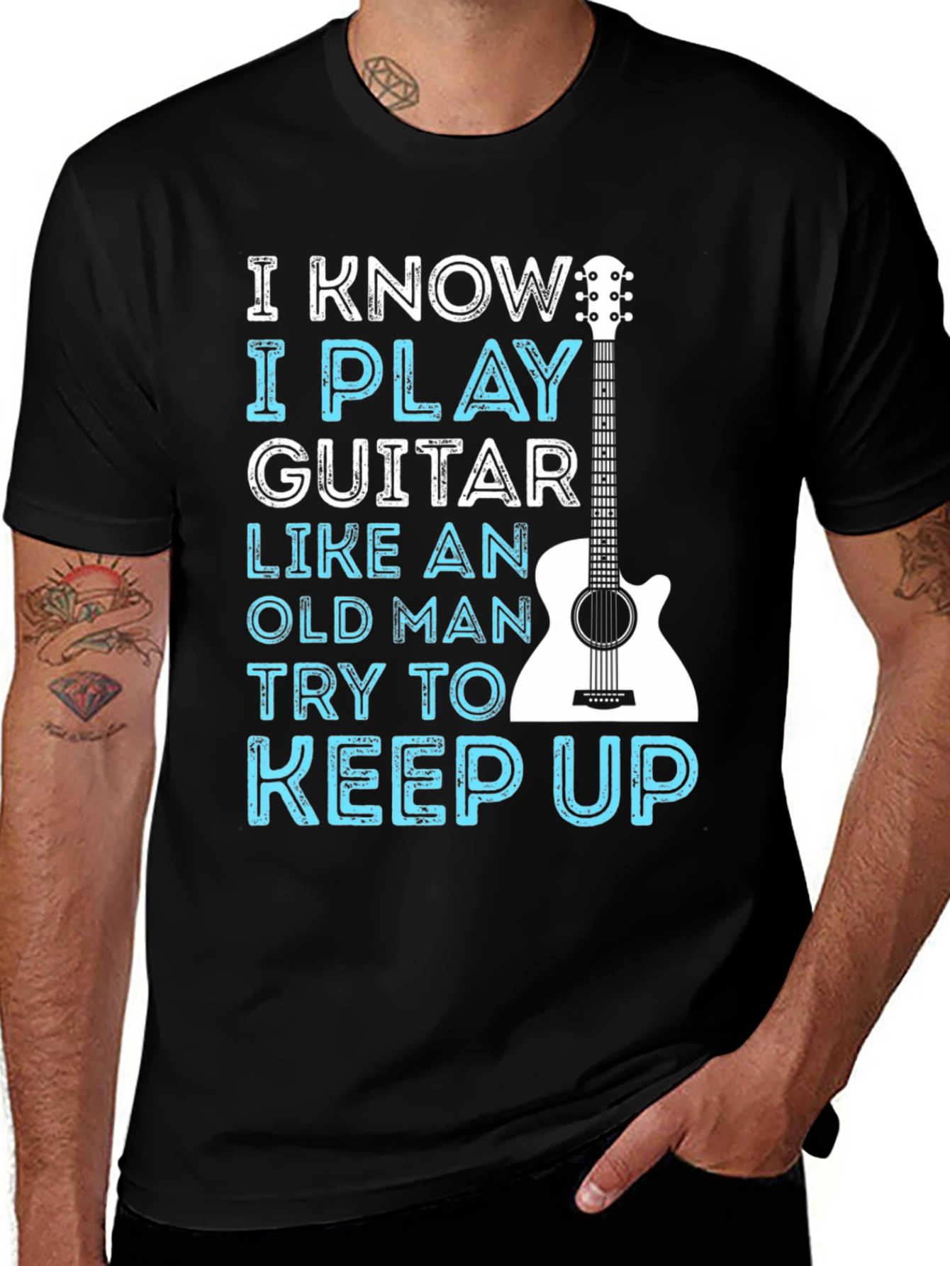Variant 30 of I Play Guitar Like Old Man T-Shirt