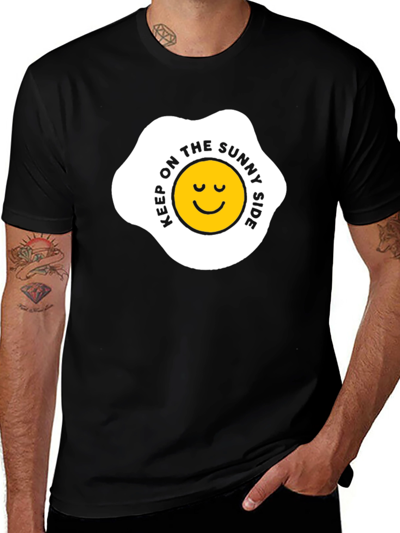 Variant 28 of Sunny Side Up Graphic Tee - Black T-Shirt
