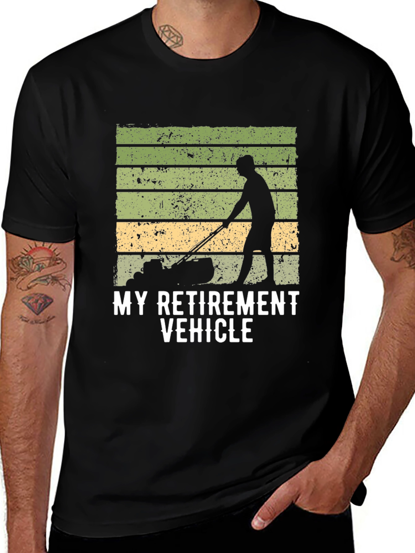 Variant 23 of My Retirement Vehicle T-Shirt - Lawn Mower