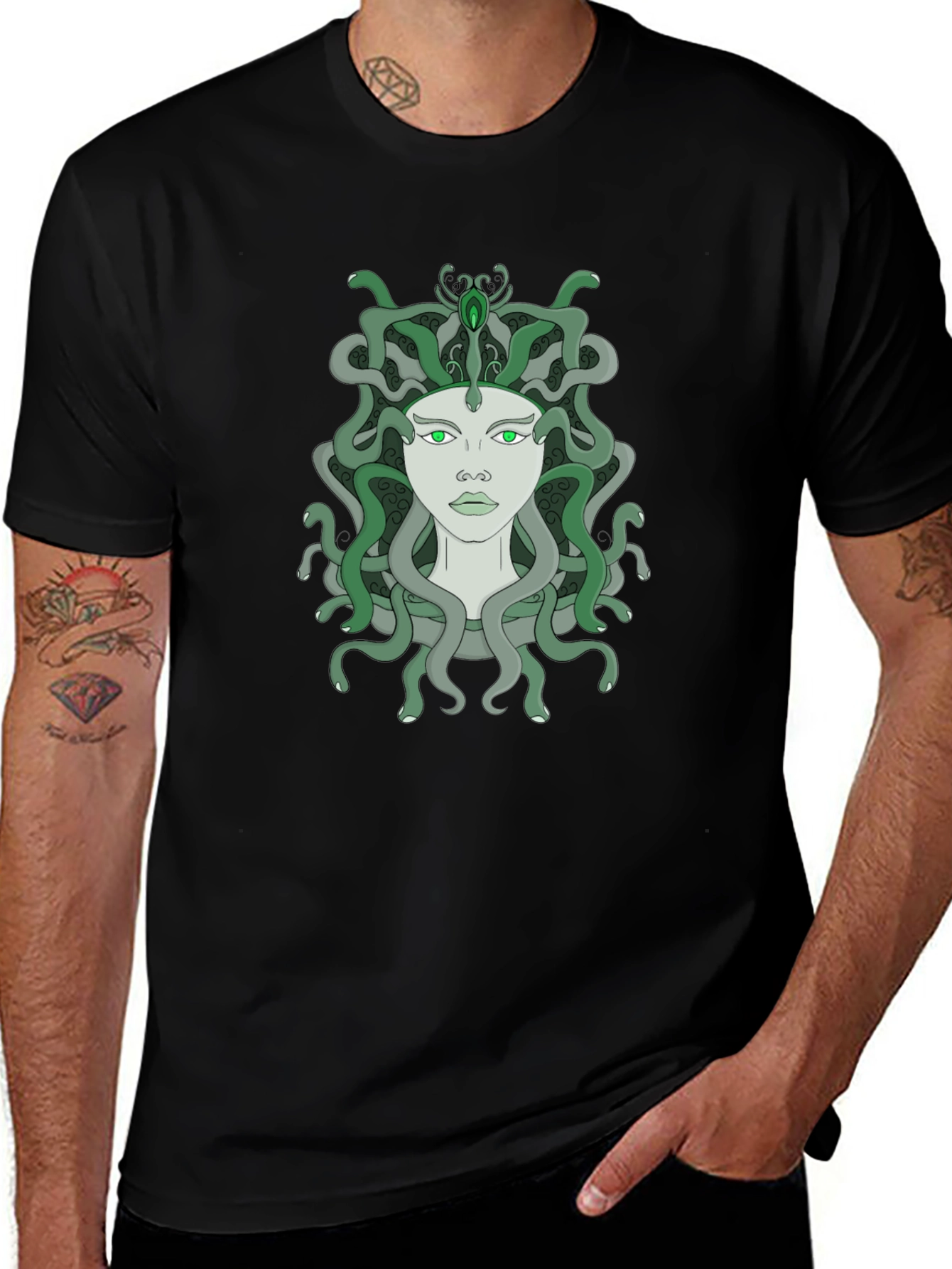 Medusa Graphic T-Shirt - Unique Snake Hair Design