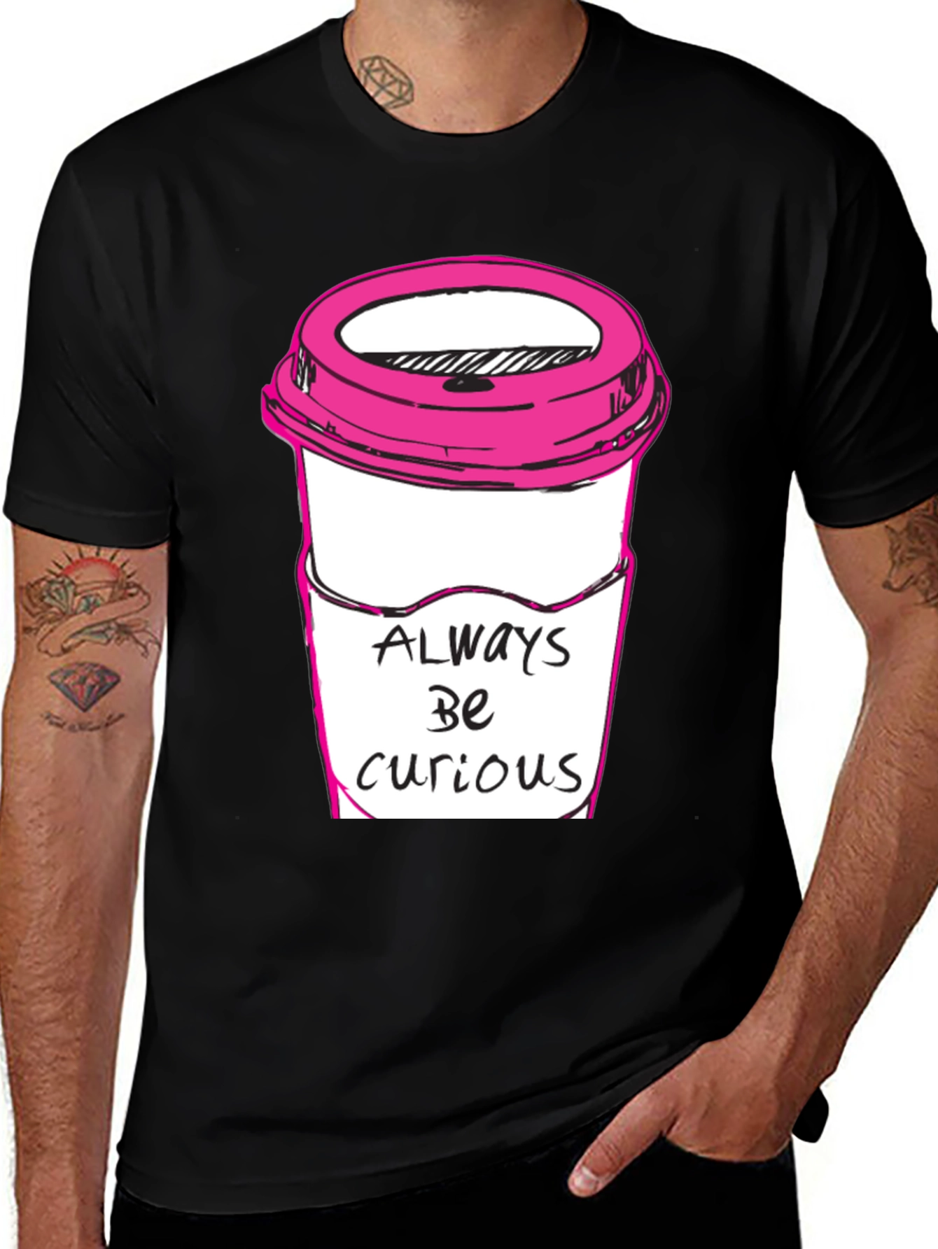 Variant 3 of Always Be Curious Coffee T-Shirt