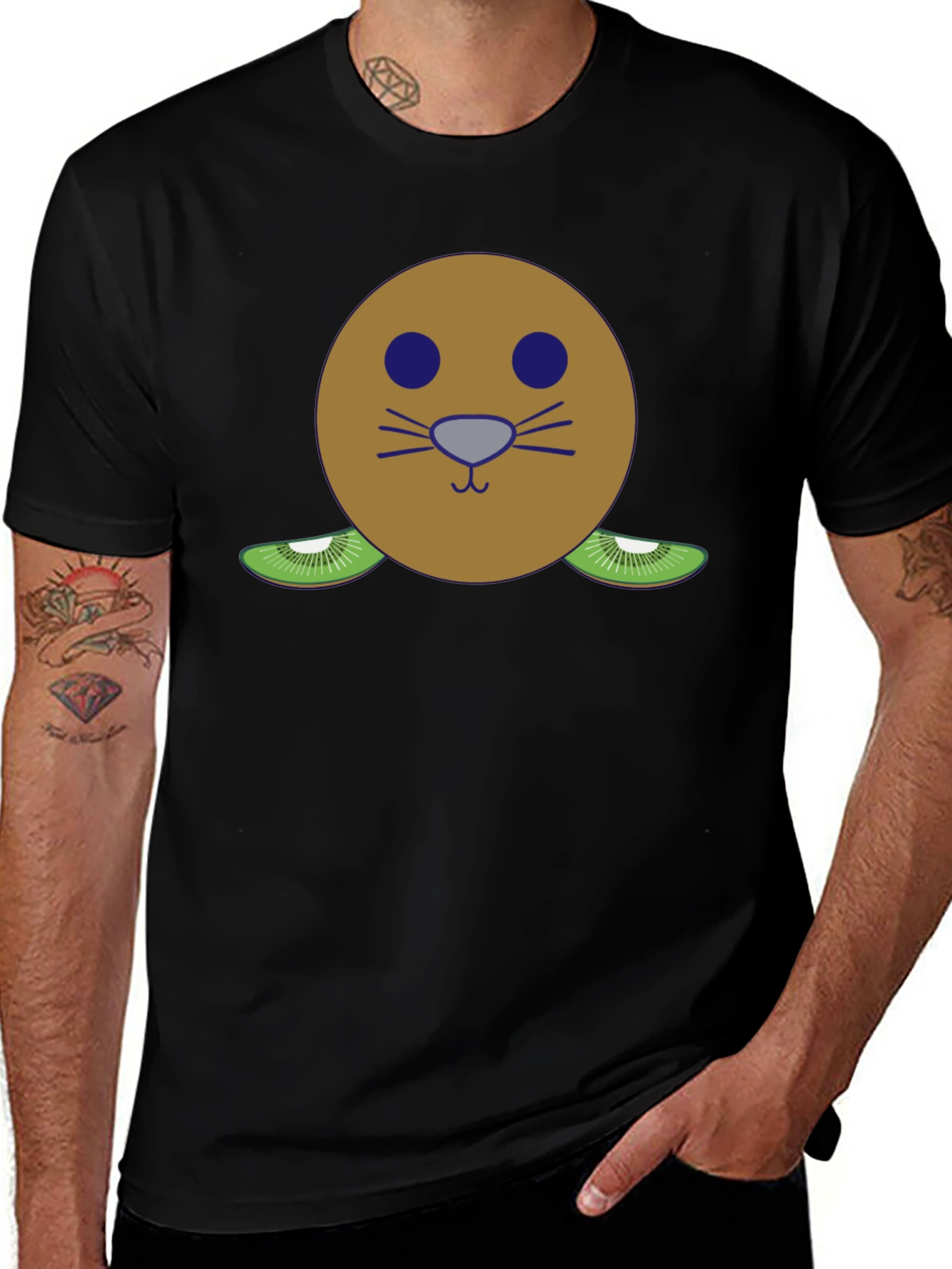 Variant 11 of Kiwi Fruit Face T-Shirt - Funny Graphic Tee
