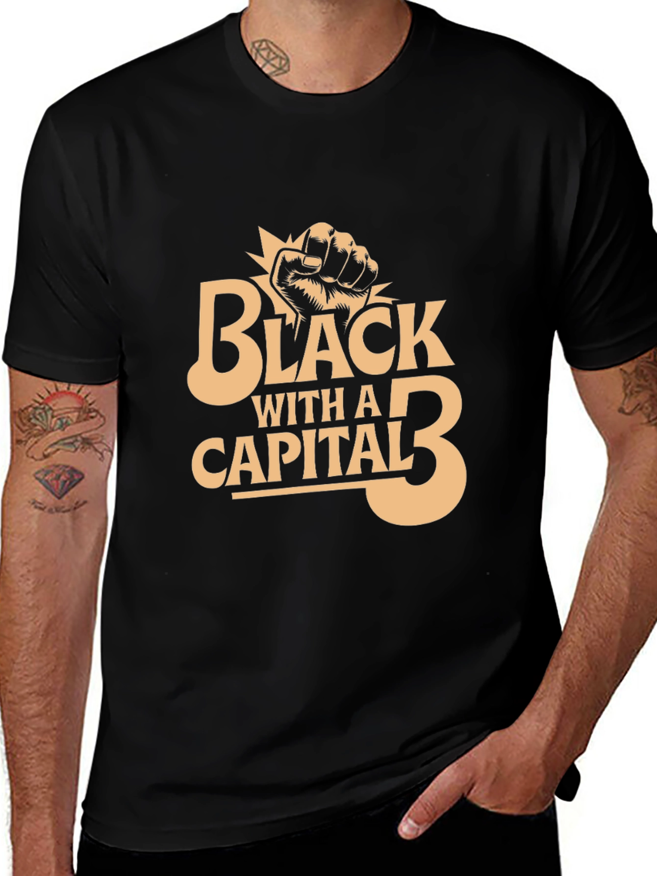 Variant 16 of Black With A Capital Fist T-Shirt