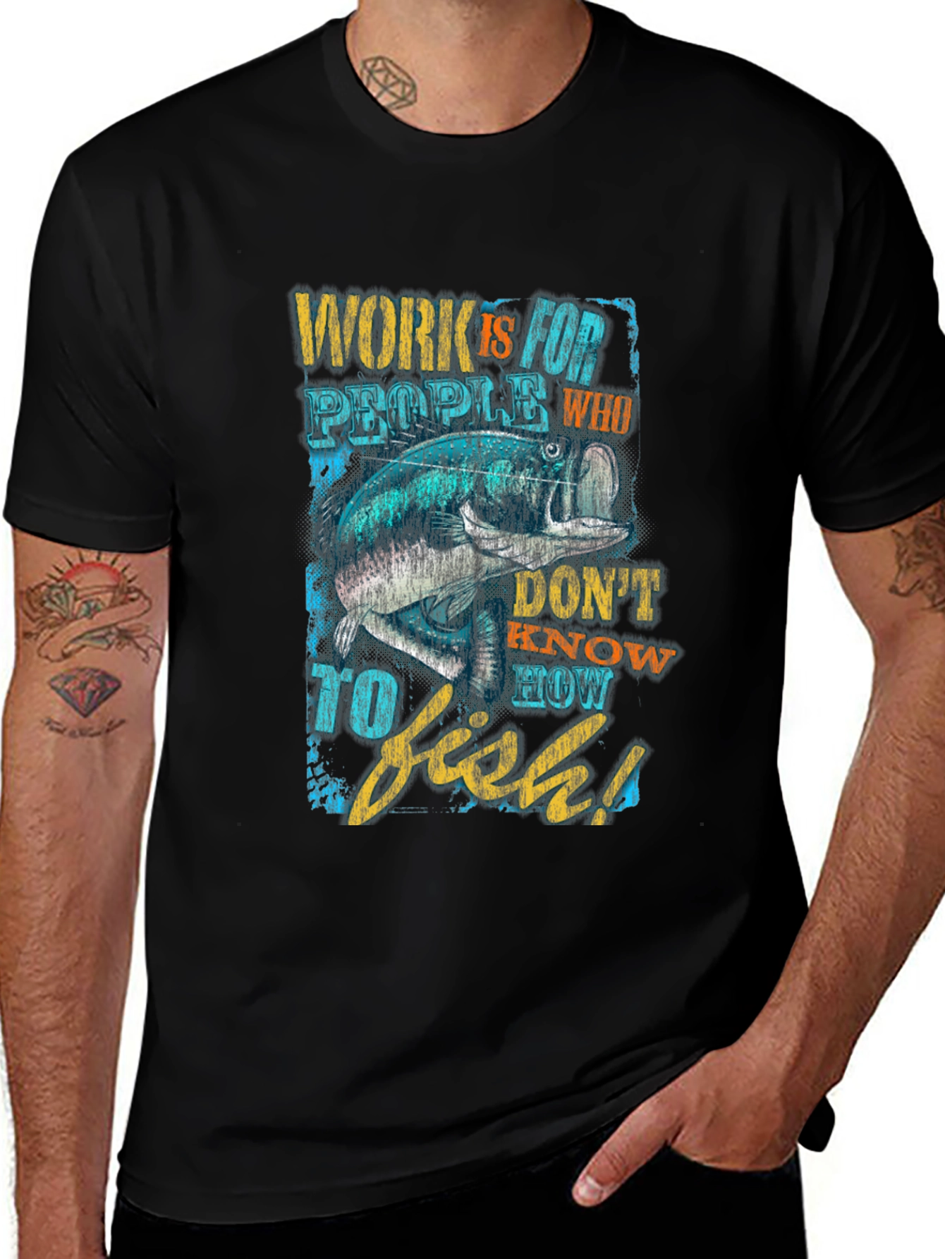 Variant 5 of Fishing Graphic T-Shirt - Work is for People