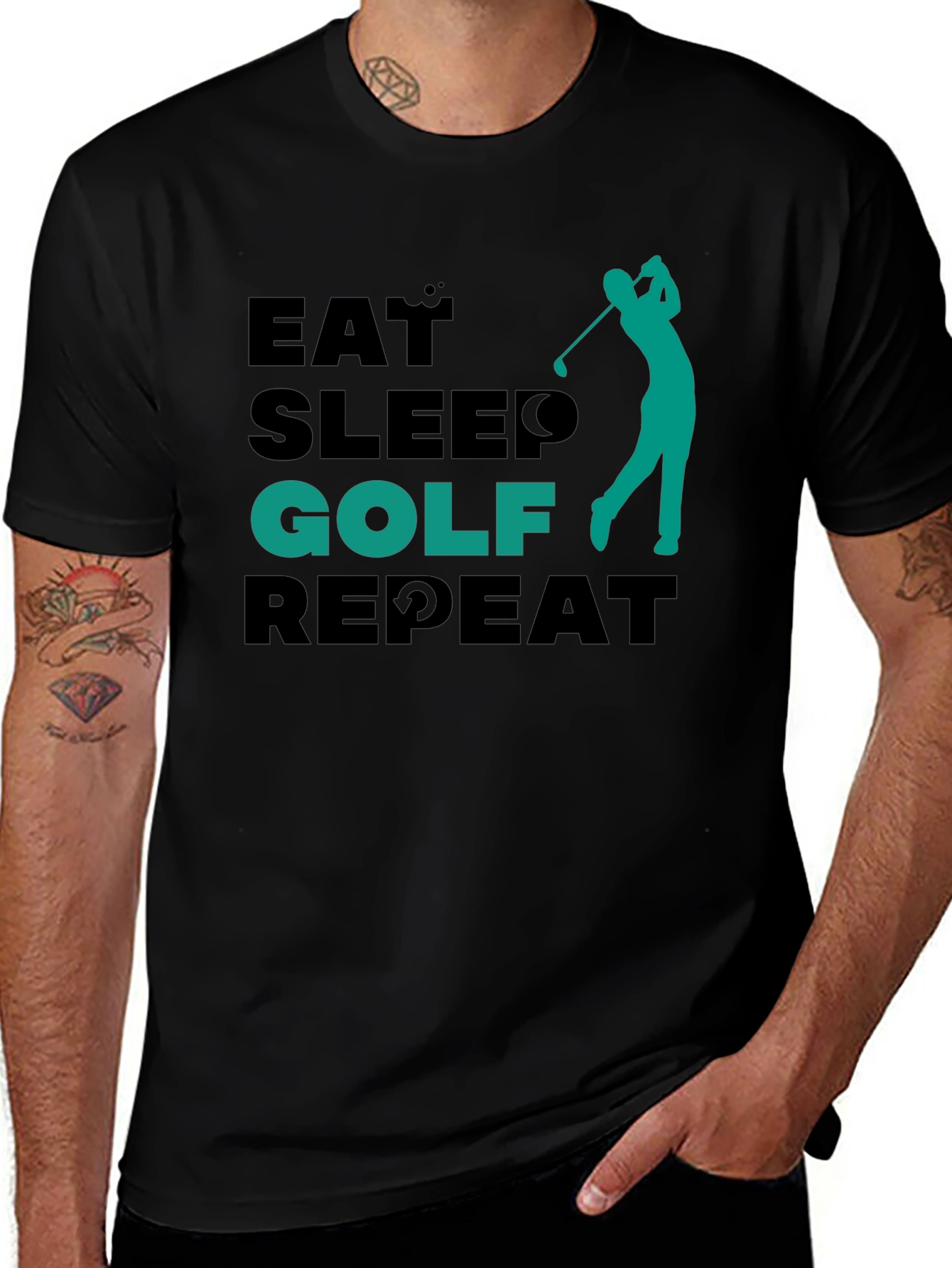 Variant 14 of Eat Sleep Golf Repeat Tee - Golfing Lifestyle Shirt
