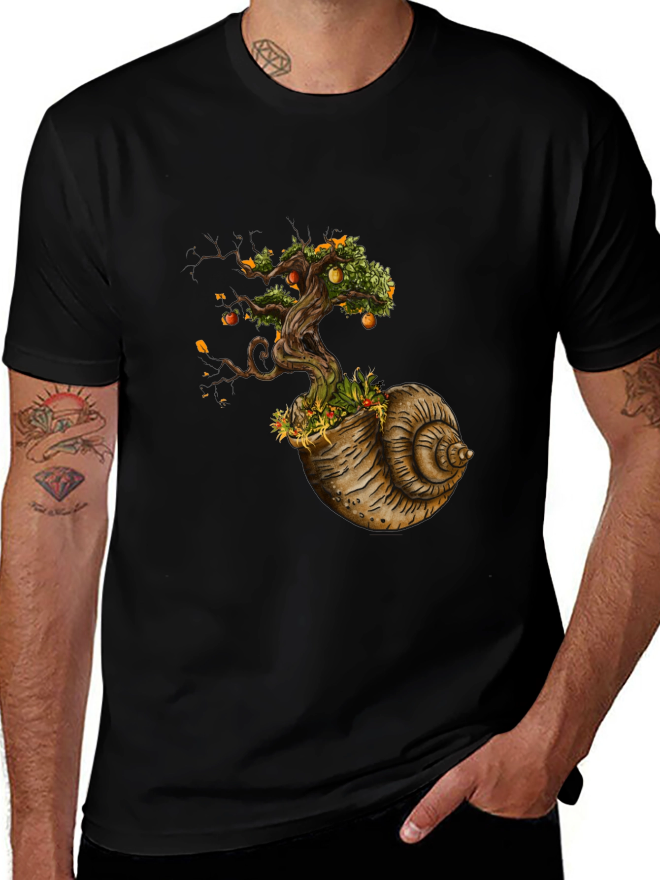 Variant 26 of Tree in Shell Graphic Tee - Nature Inspired T-Shirt