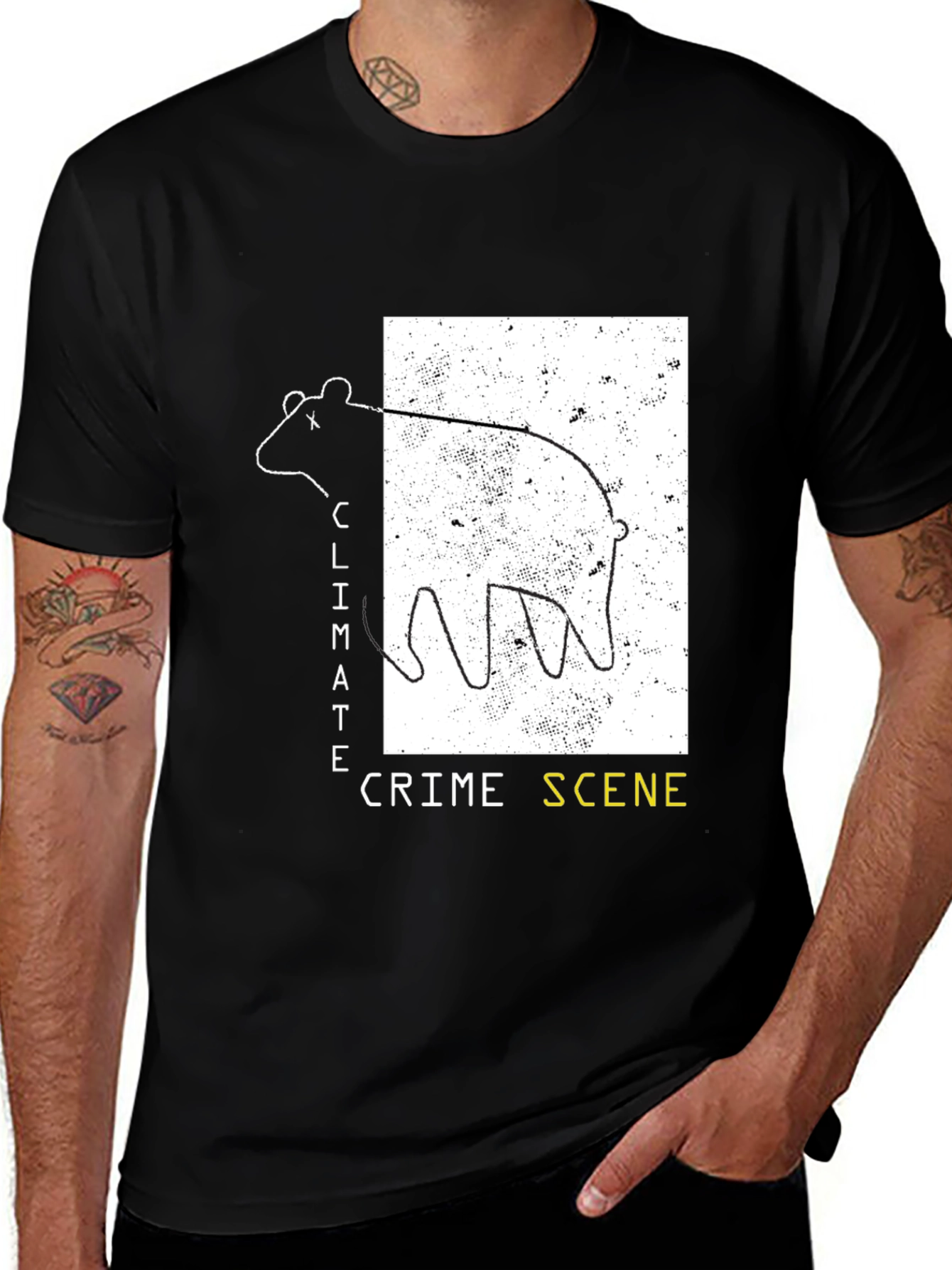 Variant 4 of Climate Crime Scene Bear T-Shirt