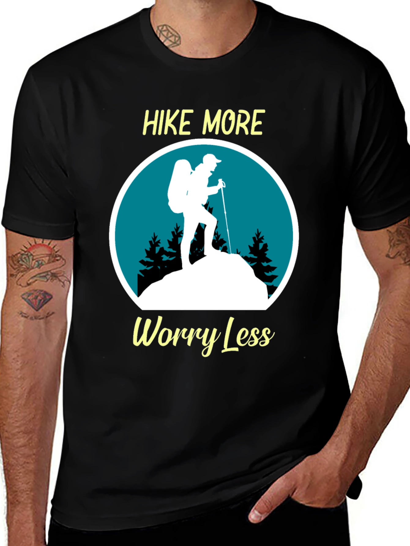 Variant 20 of Hike More Worry Less Graphic Tee