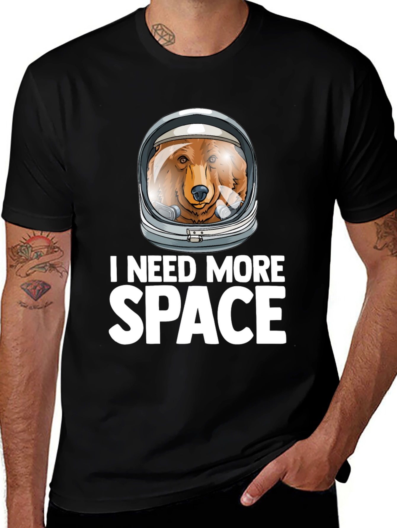 Variant 5 of I Need More Space Bear Astronaut Graphic T-Shirt
