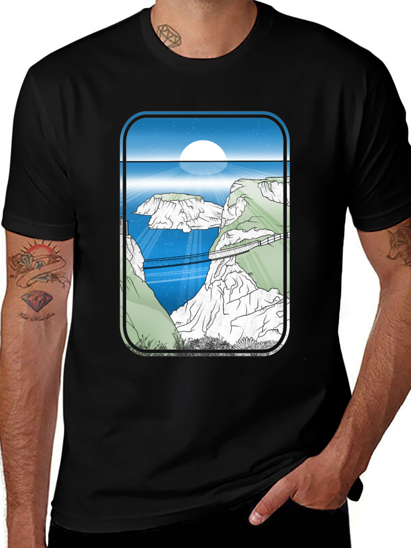 Variant 9 of Mountain Vista Graphic Tee - Black