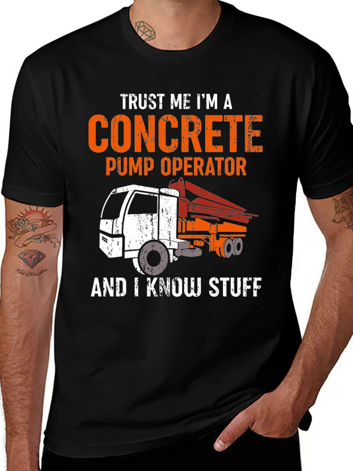 Variant 4 of Concrete Pump Operator T-Shirt - "I Know Stuff"
