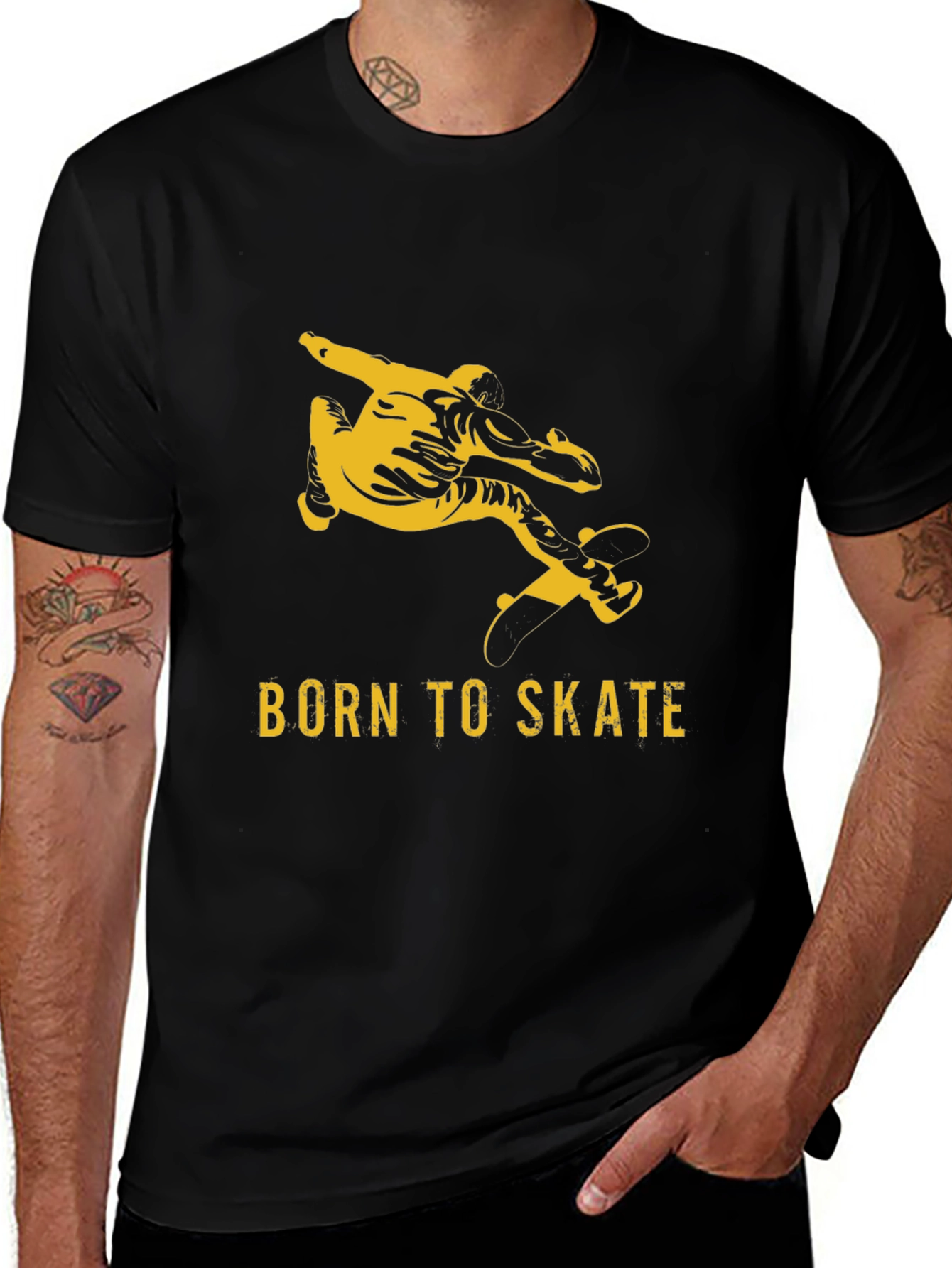 Variant 29 of Born to Skate Graphic T-Shirt - Black