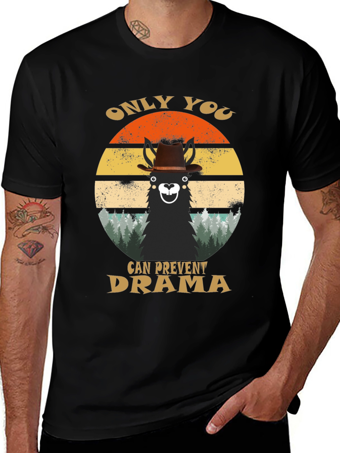Variant 18 of Only You Can Prevent Drama Llama Graphic T-Shirt