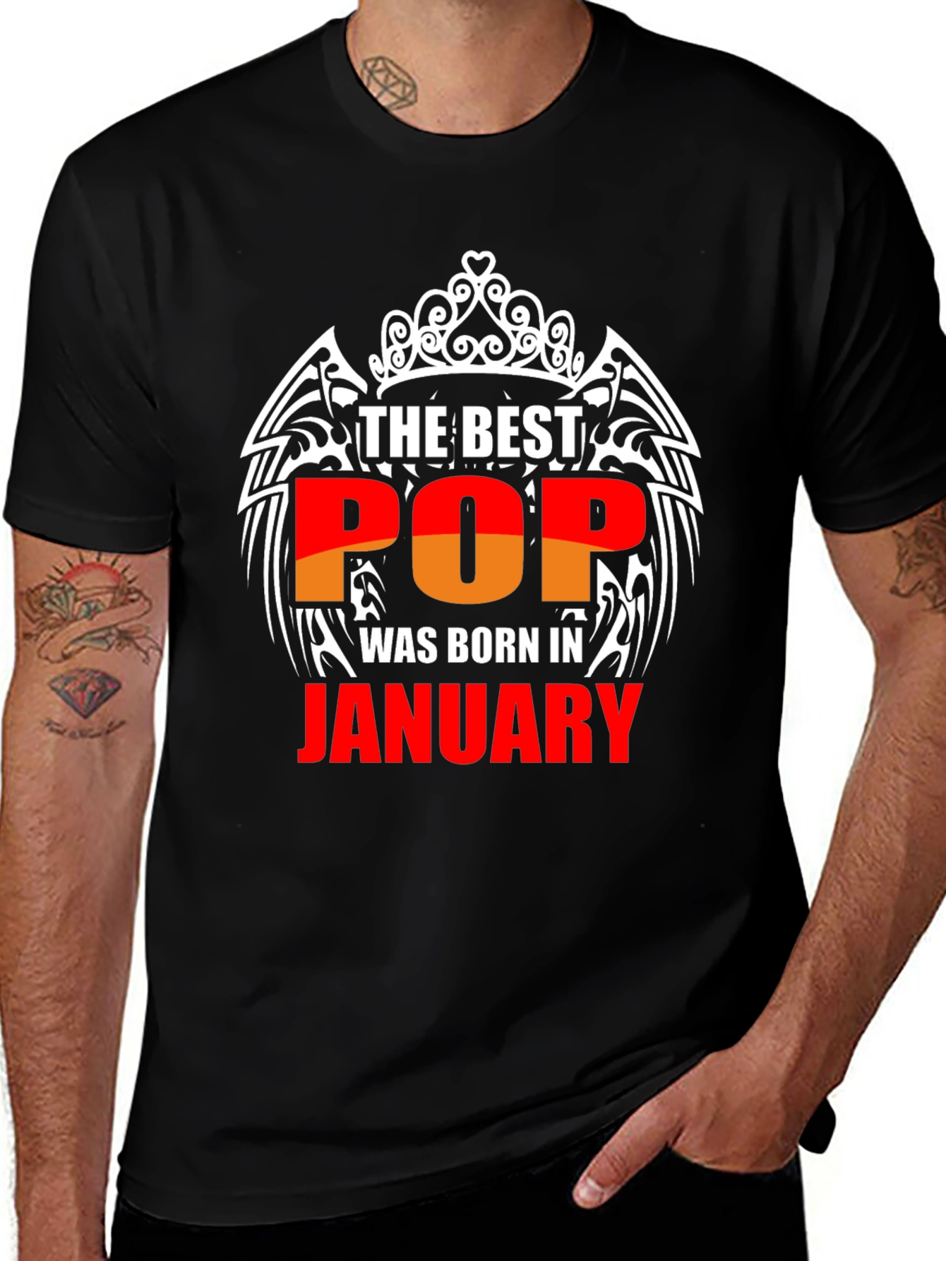 Variant 24 of The Best Pop Born in January Black T-Shirt