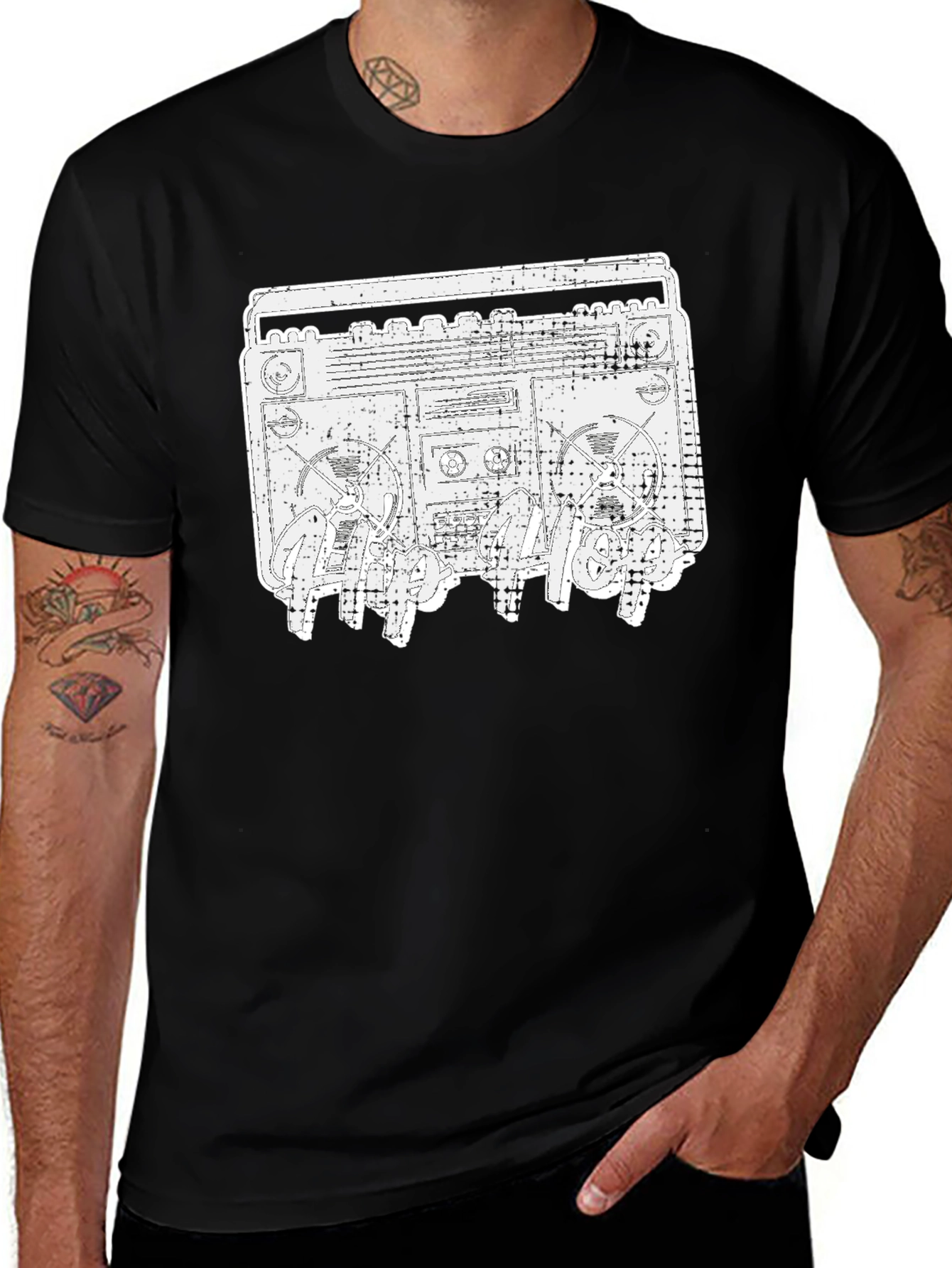 Retro Boombox Graphic Tee - Cool Vintage Style
