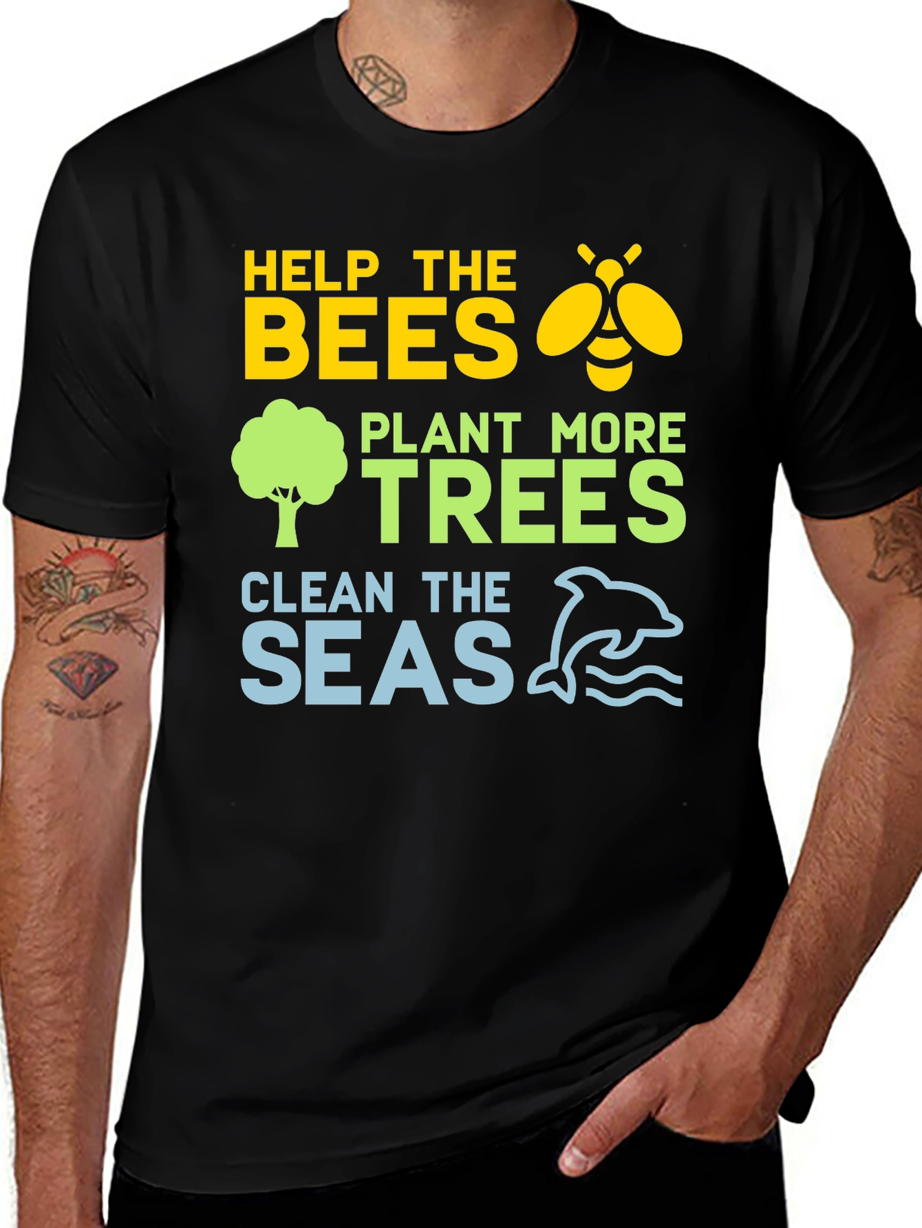 Eco-Friendly Help the Bees Graphic T-Shirt