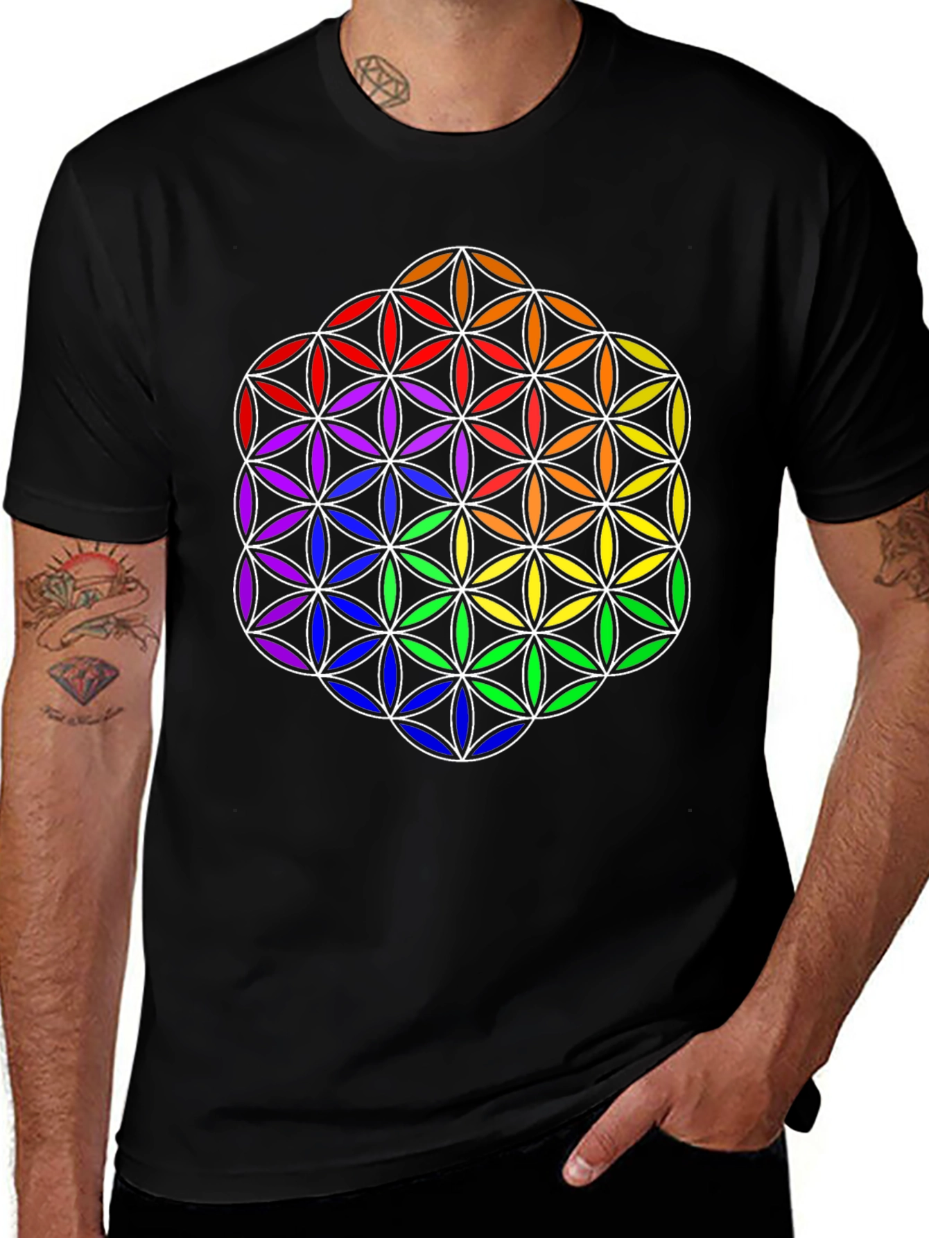 Rainbow Flower of Life T-Shirt