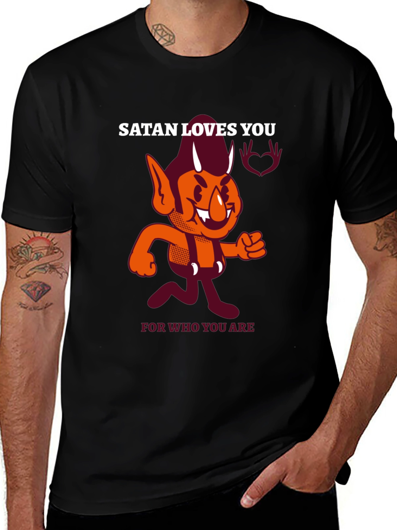 Variant 11 of Satan Loves You Graphic T-Shirt