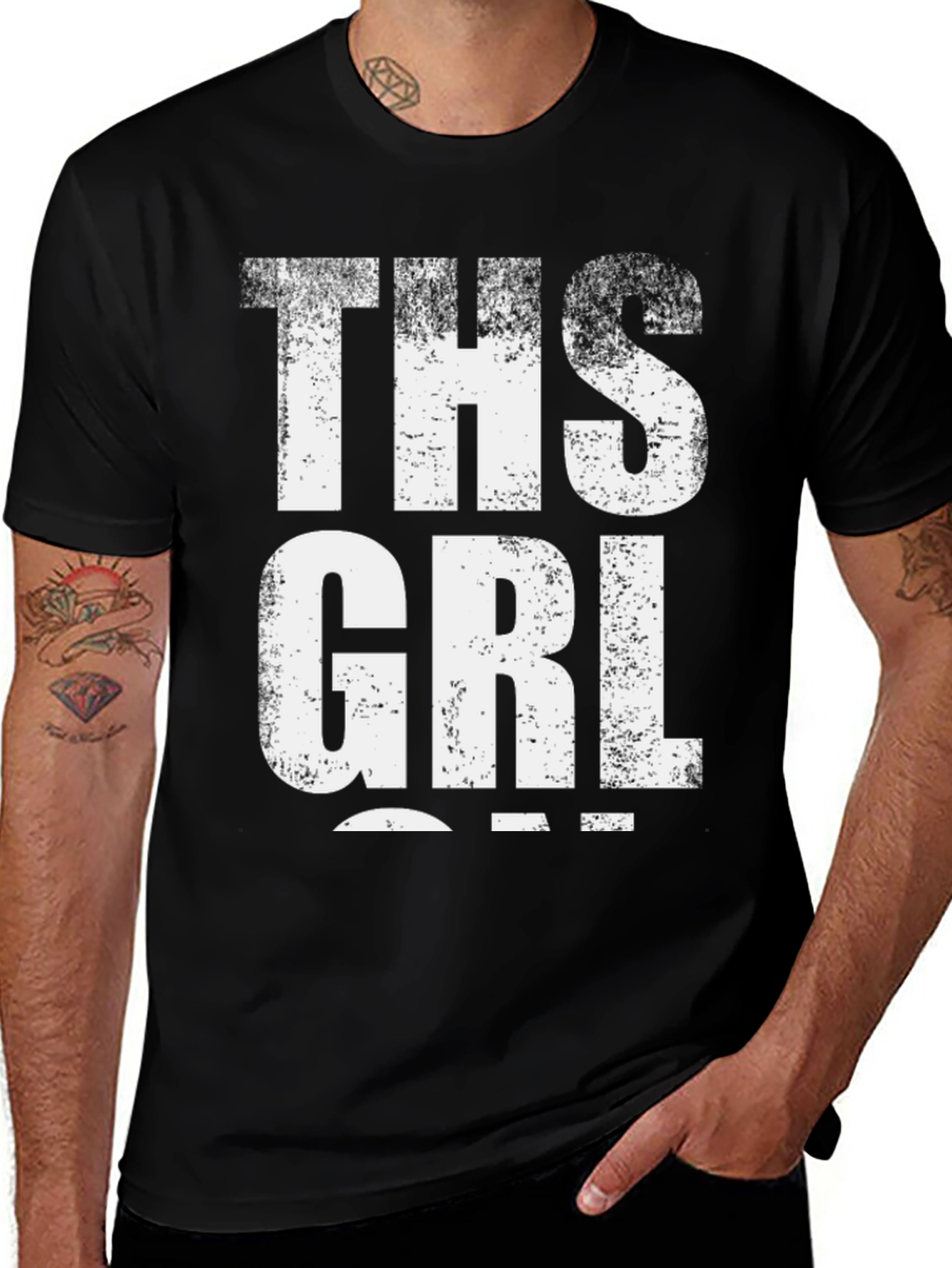 Variant 27 of THS GRL Graphic Tee - Distressed Print