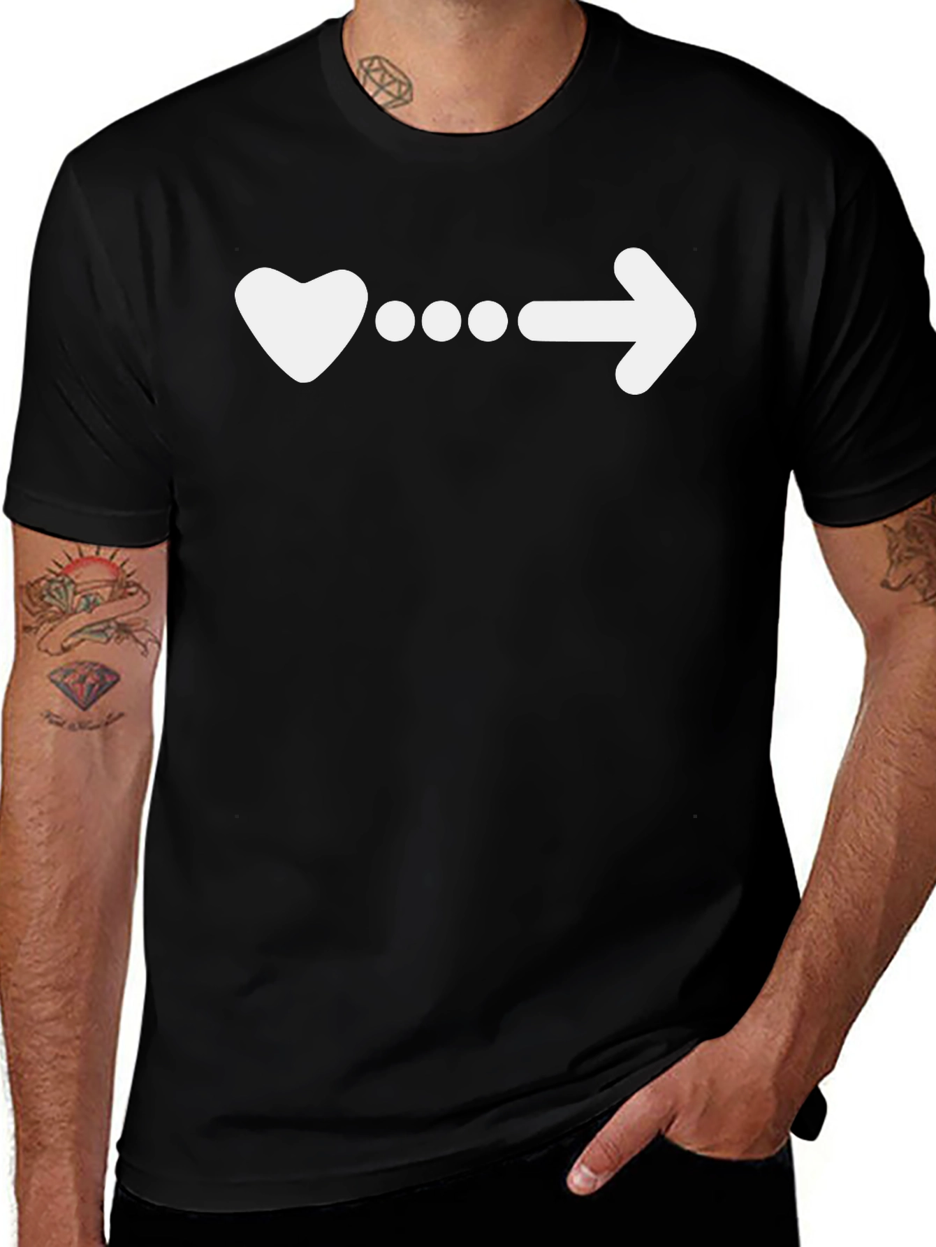 Variant 30 of Heart to Arrow Black Graphic Tee