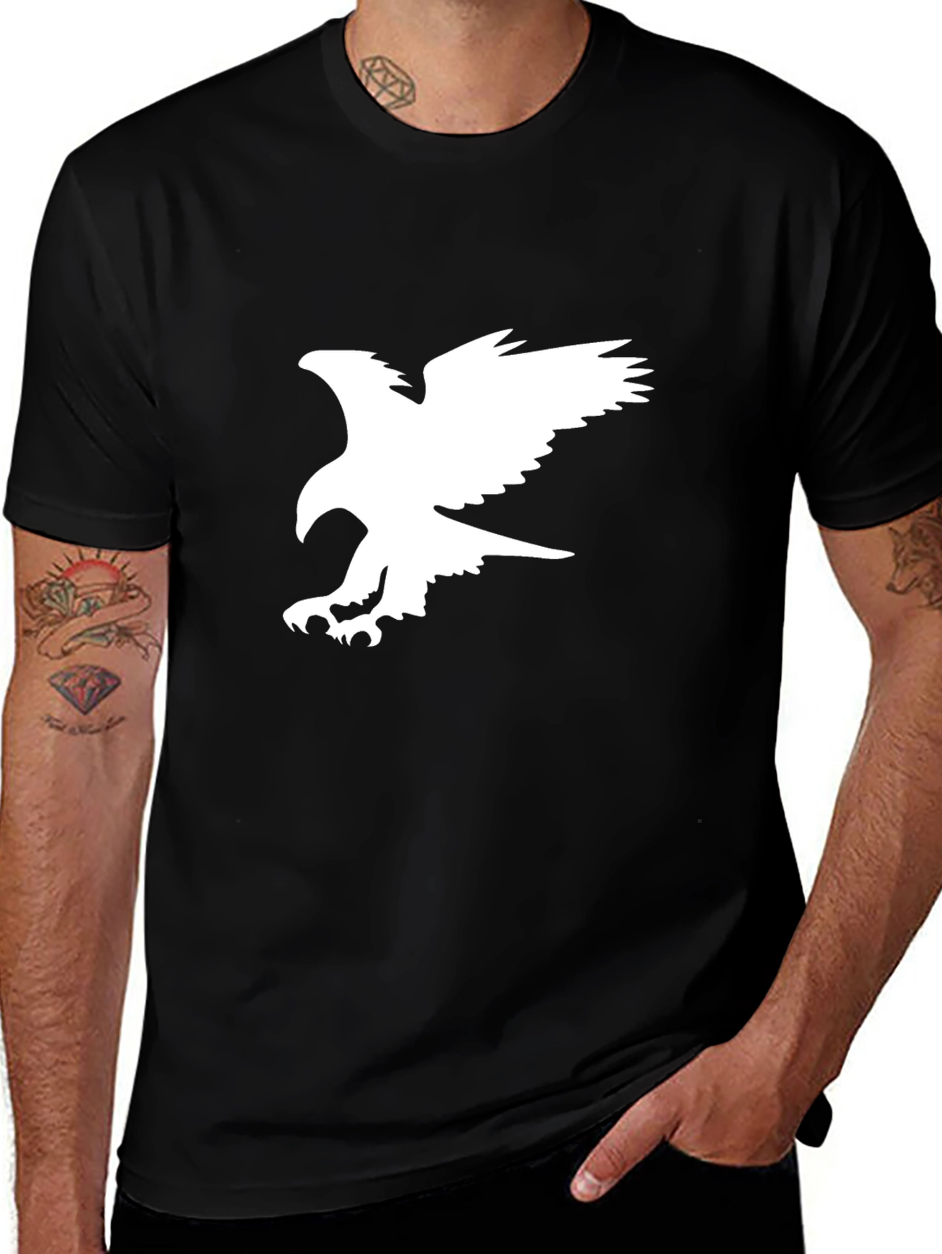 Variant 5 of Black Eagle Graphic Tee - Cool Casual Style