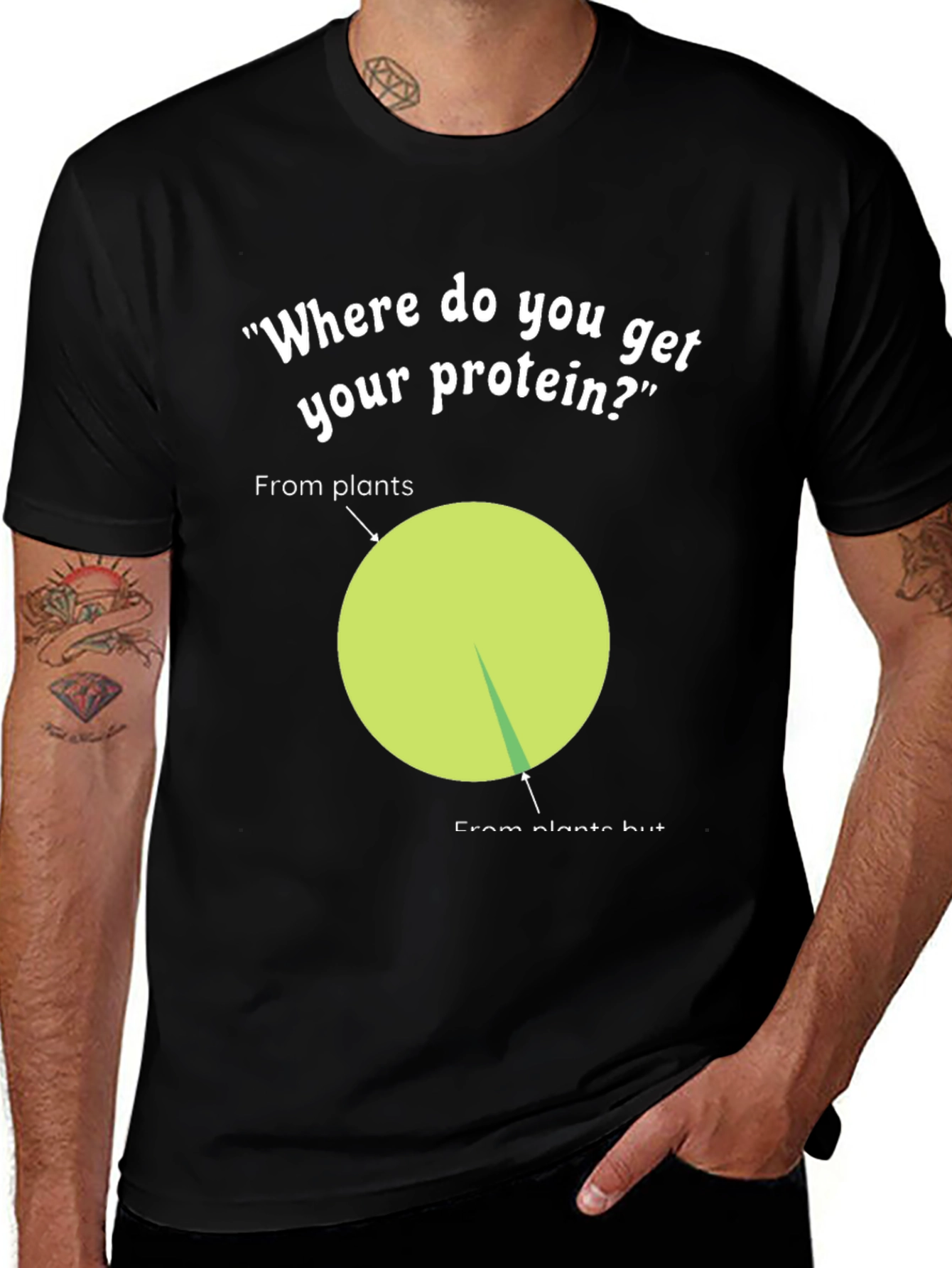 Variant 28 of Vegan Protein T-Shirt - Funny Plant Based Diet Tee