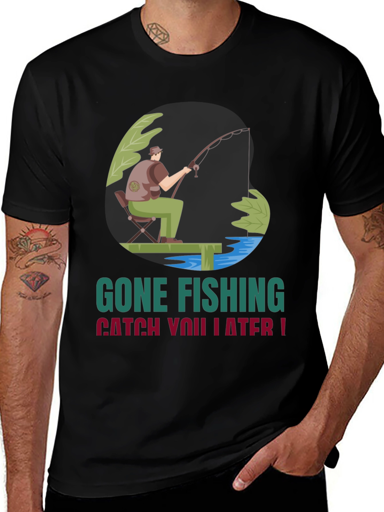 Variant 10 of Gone Fishing Graphic Tee - Catch You Later!
