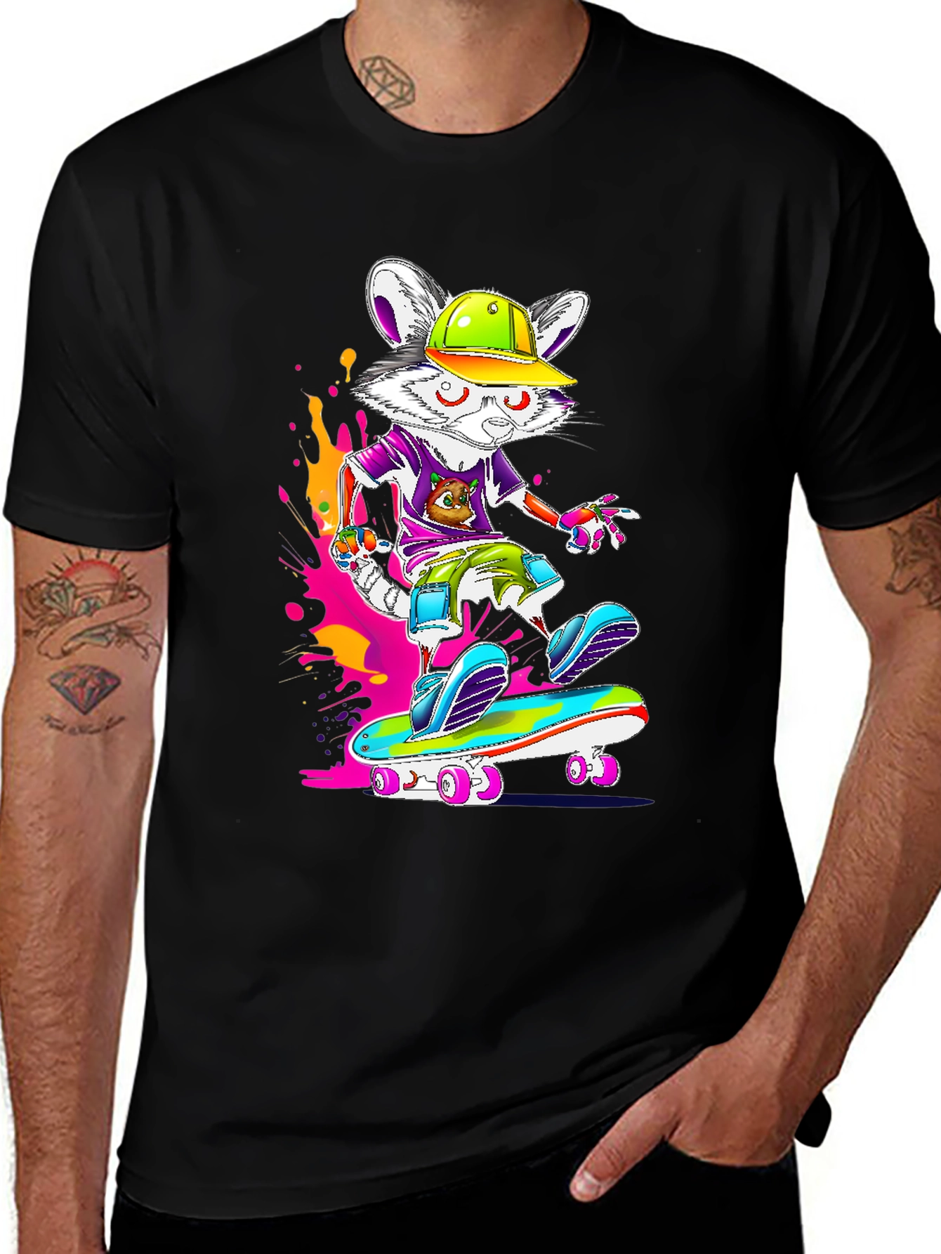 Variant 3 of Skateboarding Mouse Graphic Tee