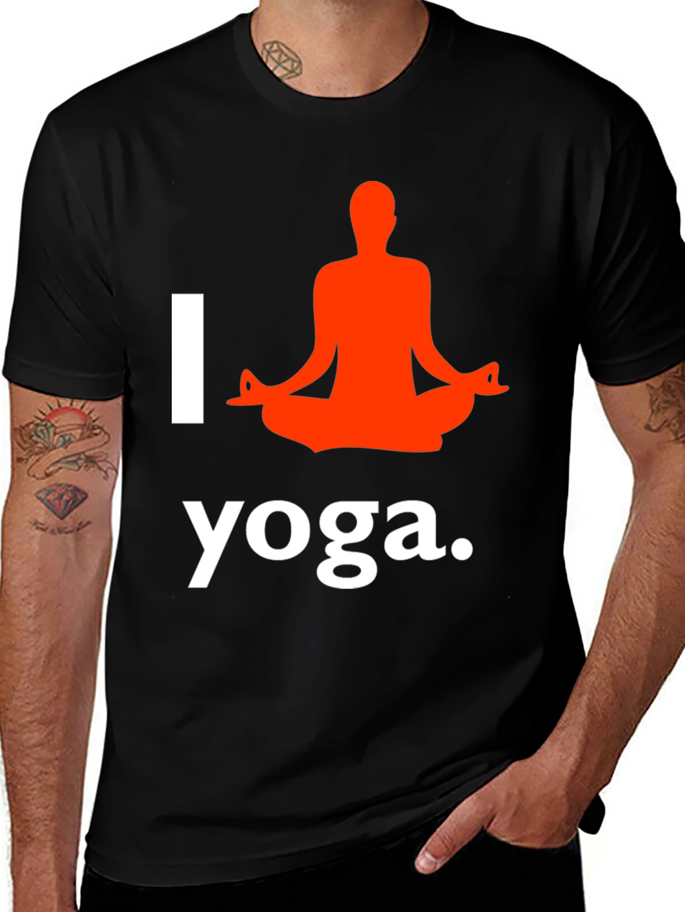 Variant 11 of I Love Yoga T-Shirt Black Cotton Blend Graphic Tee