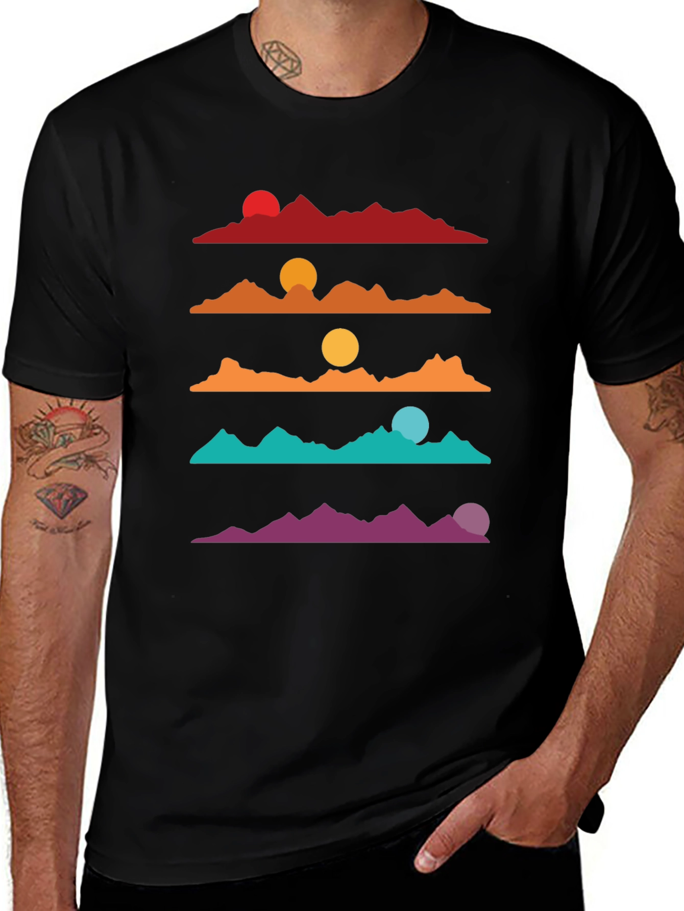 Variant 20 of Retro Mountain Sunset T-Shirt