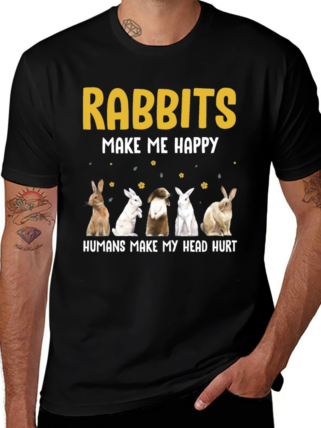 Variant 25 of Rabbits Make Me Happy T-Shirt