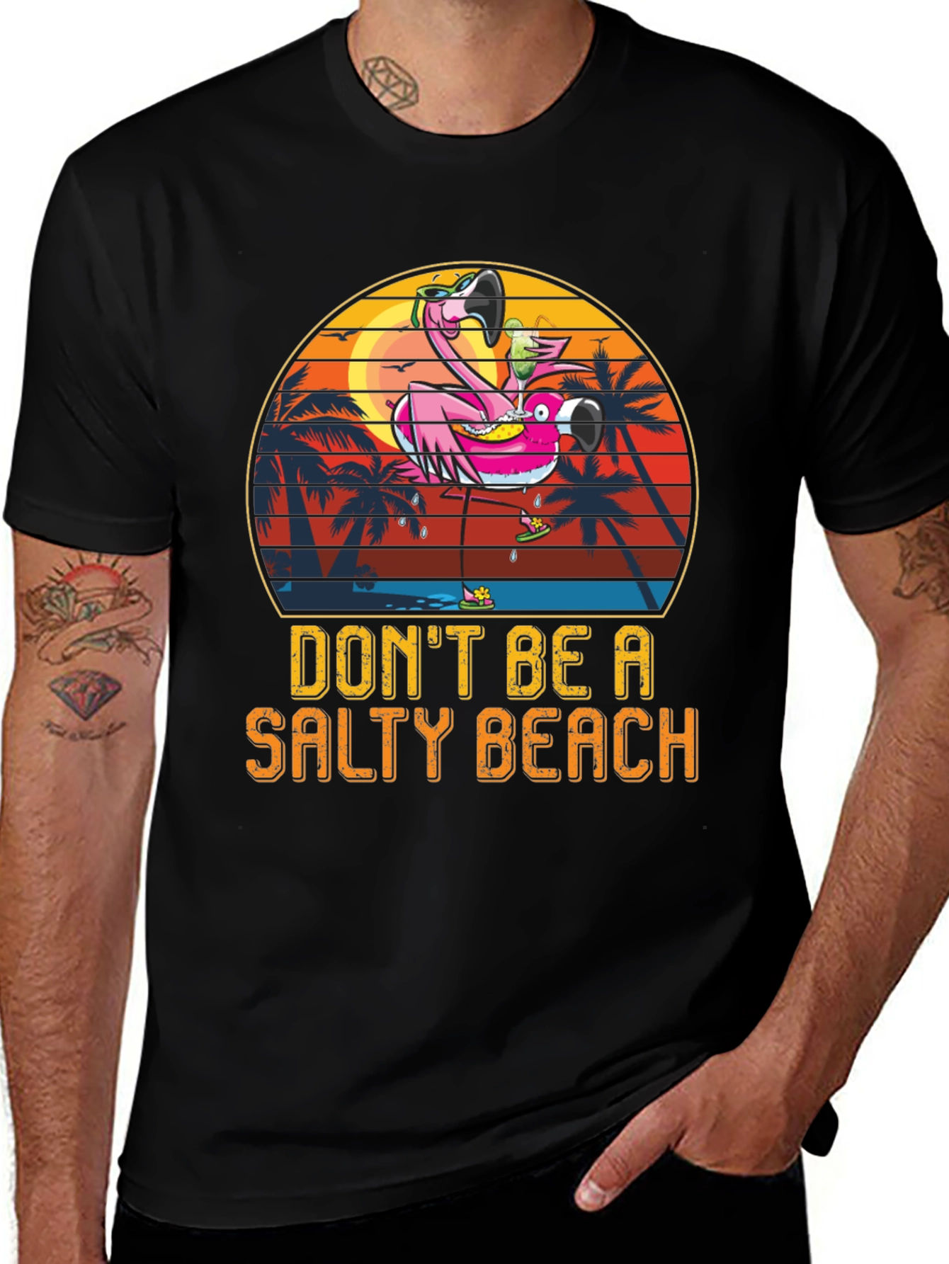 Variant 11 of Salty Beach Flamingo Graphic Tee