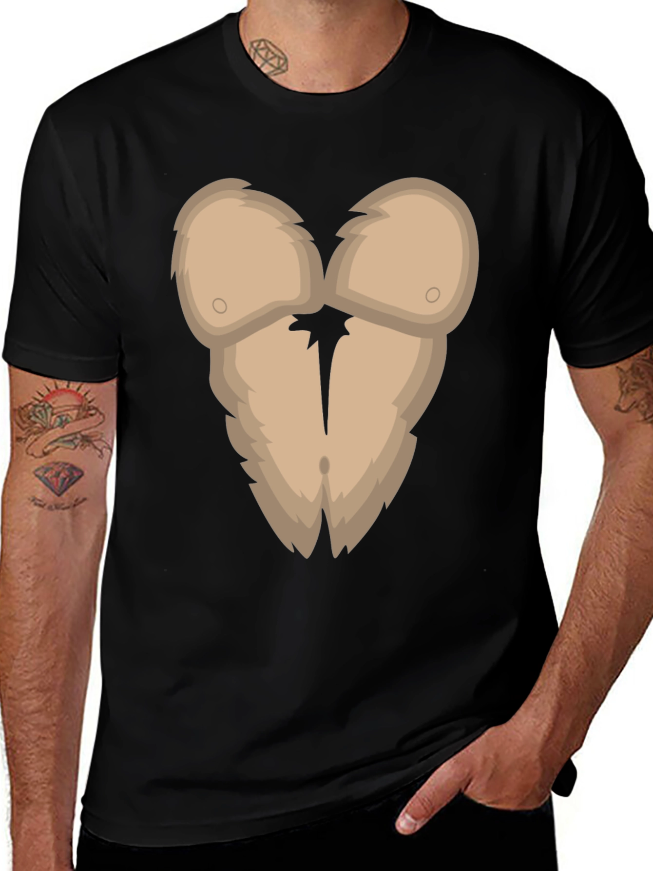 Variant 12 of Funny Gorilla Chest Hair T-Shirt