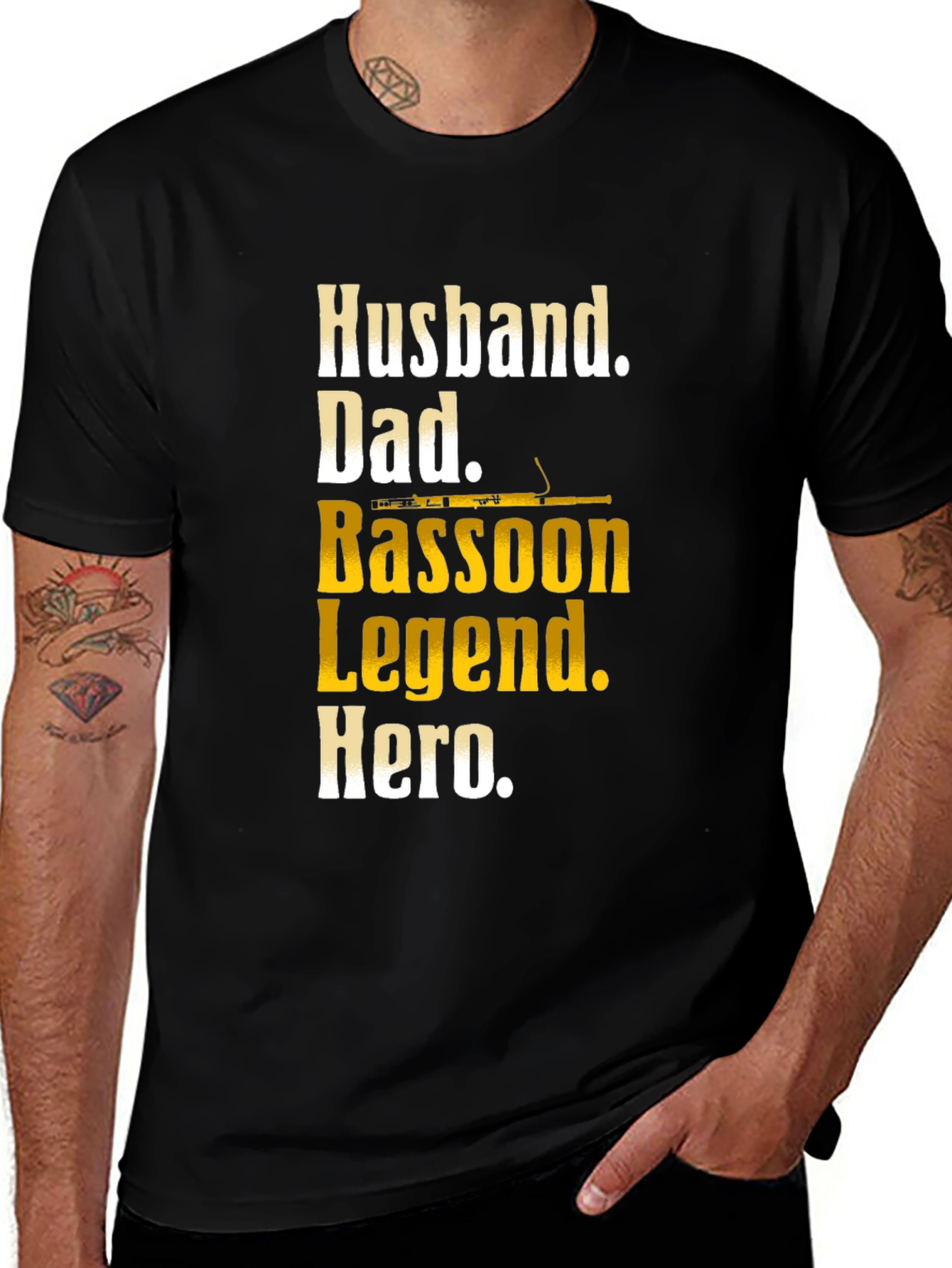 Variant 16 of Husband Dad Bassoon Legend Hero T-Shirt