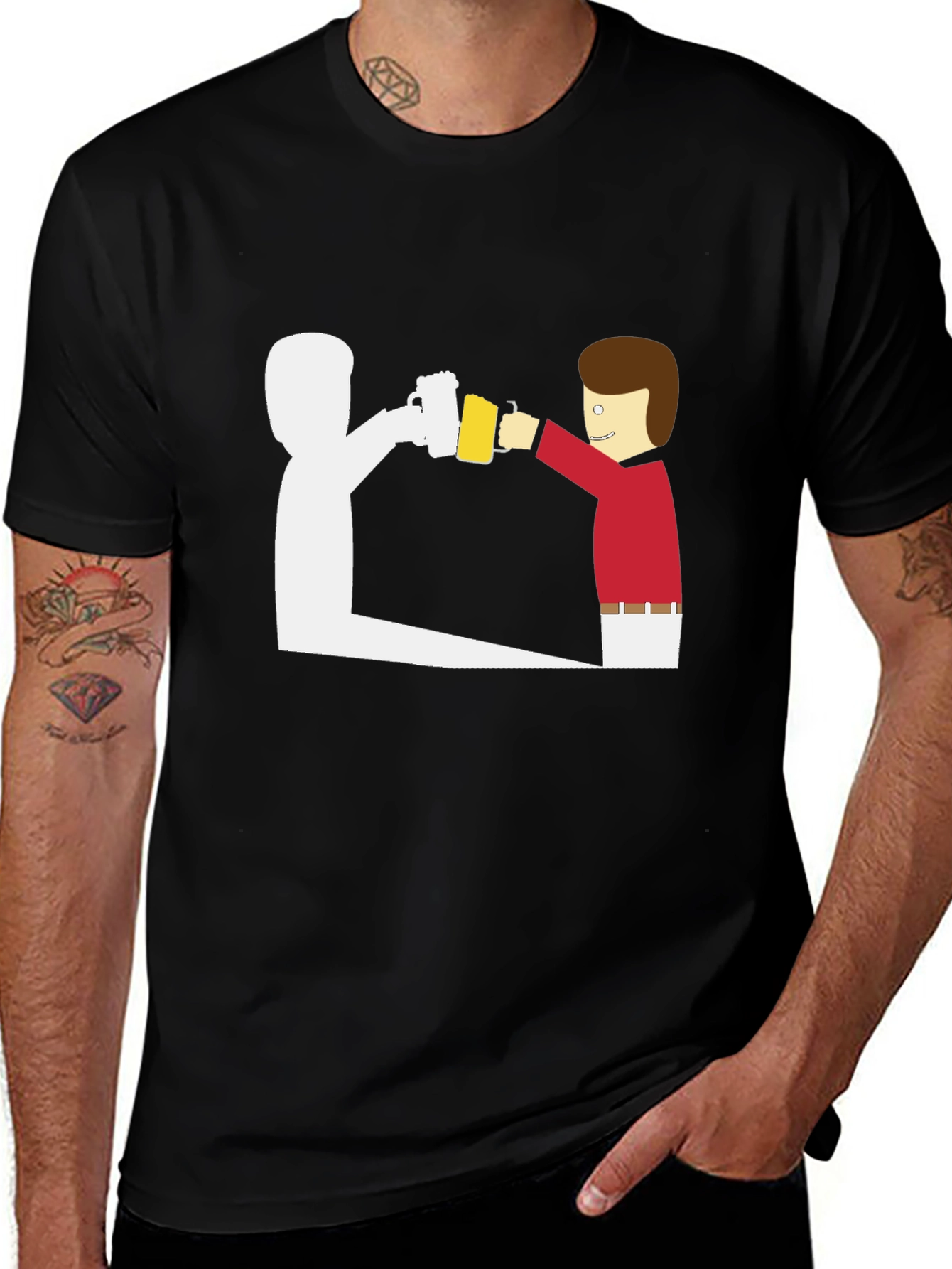 Variant 9 of Cheers Silhouette Graphic Tee - Unique Drink Design