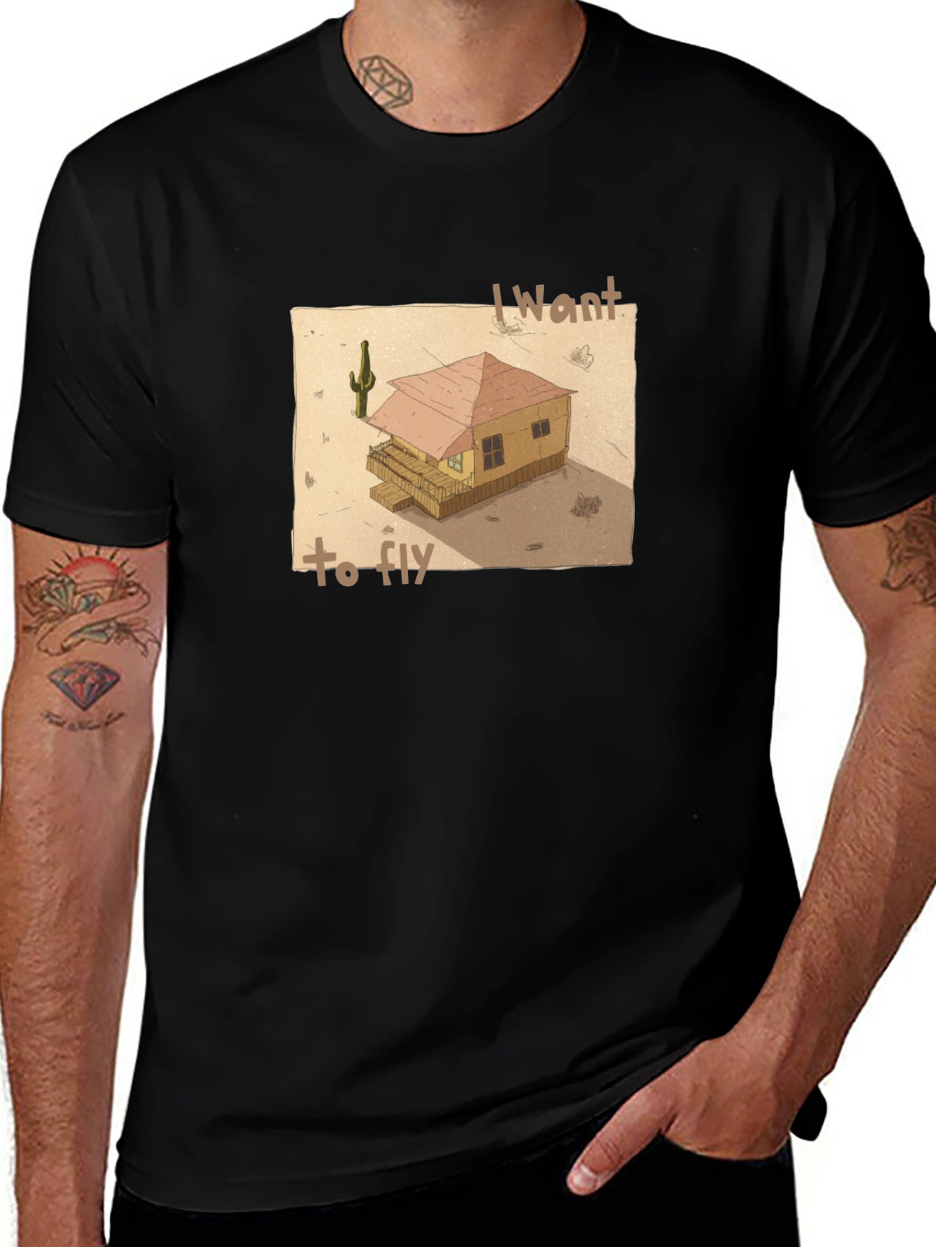 Variant 13 of I Want To Fly T-Shirt - Desert House