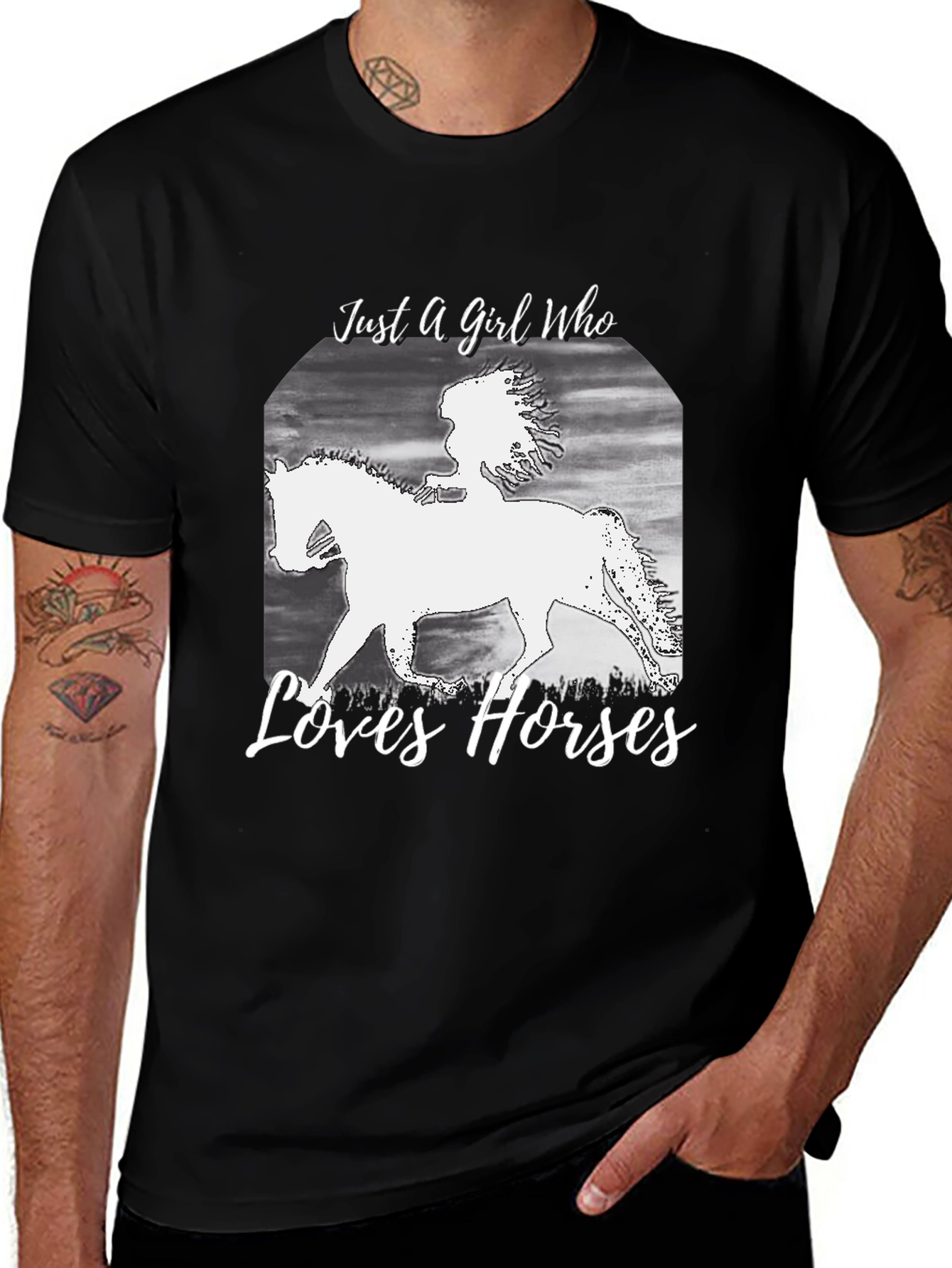 Variant 22 of Horse Lover Graphic Tee - Black