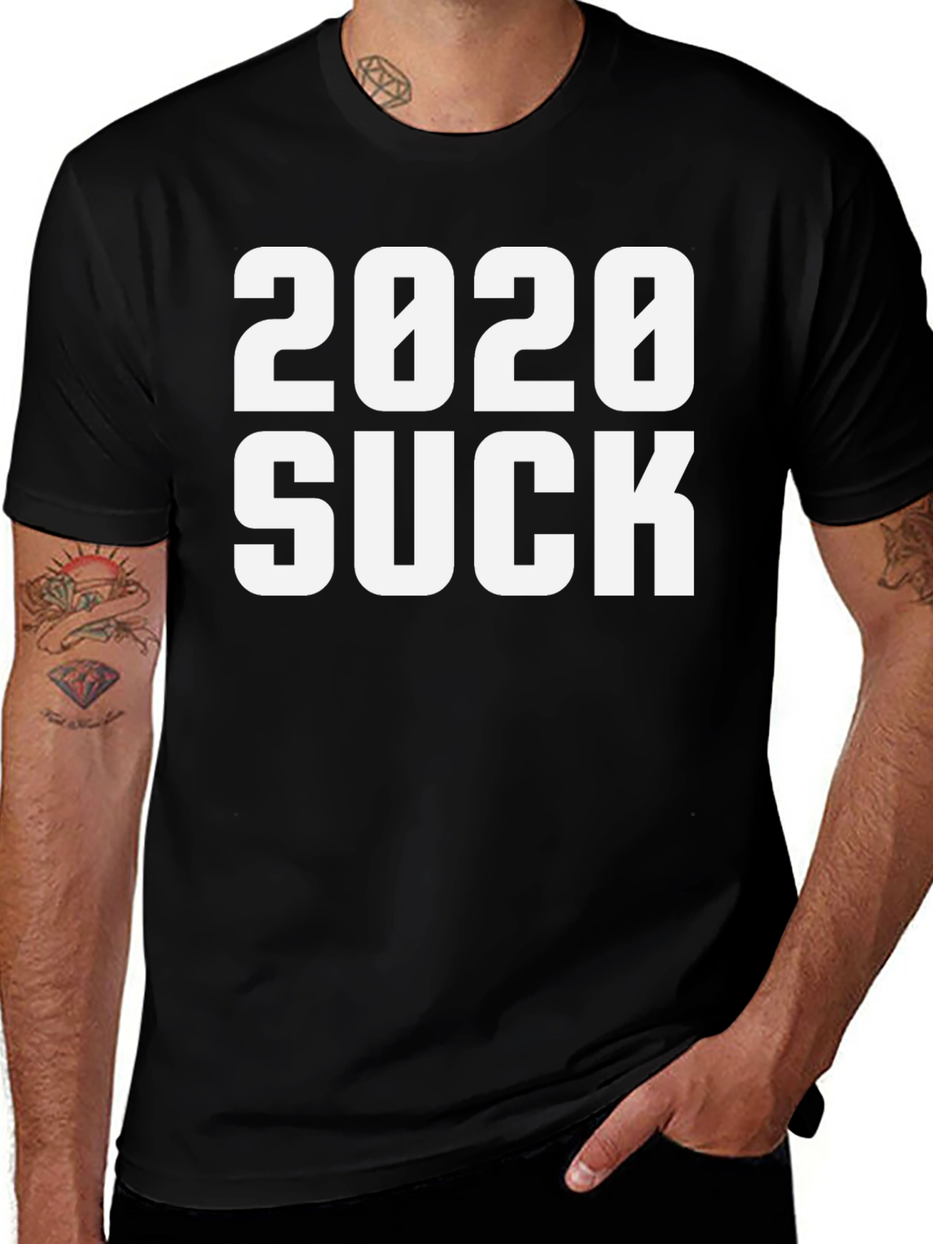 Variant 24 of 2020 SUCK T-Shirt - Men's Black Graphic Tee