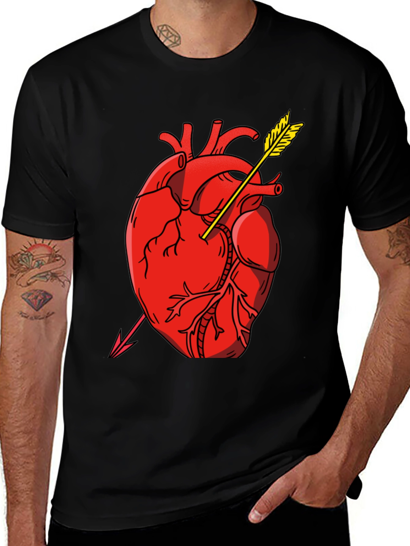 Variant 27 of Heart Arrow Graphic T-Shirt - Mens Valentines Tee