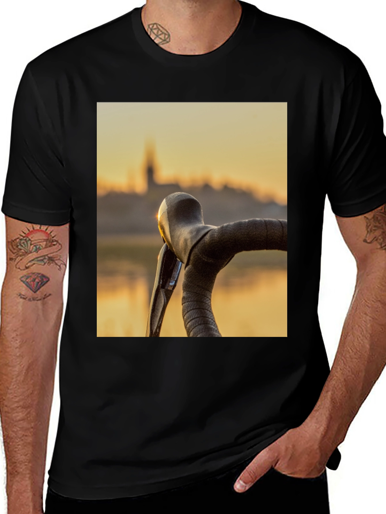Variant 10 of Sunset Cycling T-Shirt - Ride into the Golden Hour